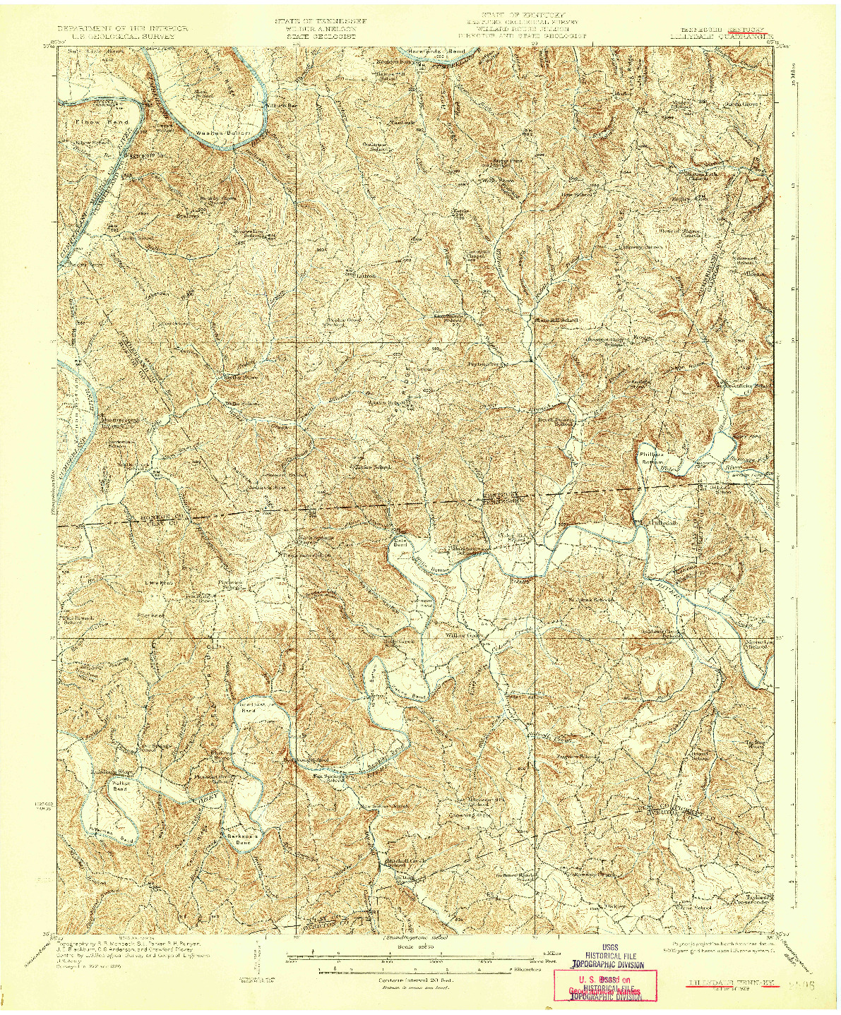 USGS 1:62500-SCALE QUADRANGLE FOR LILLYDALE, TN 1929