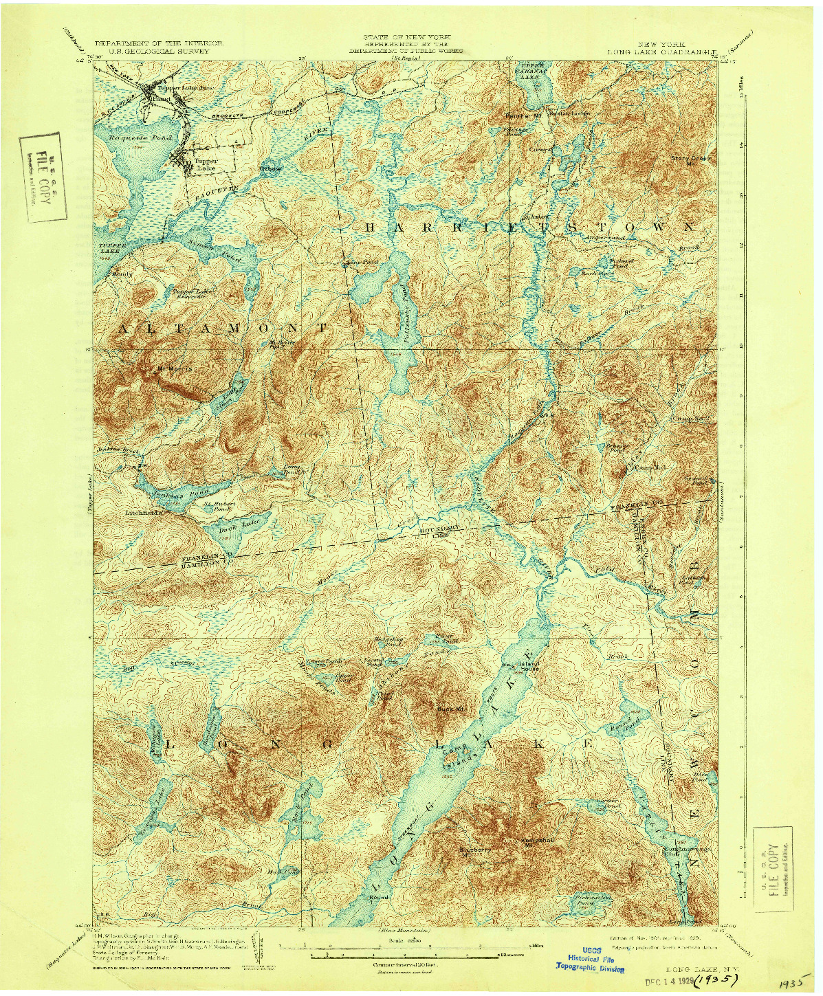 USGS 1:62500-SCALE QUADRANGLE FOR LONG LAKE, NY 1904