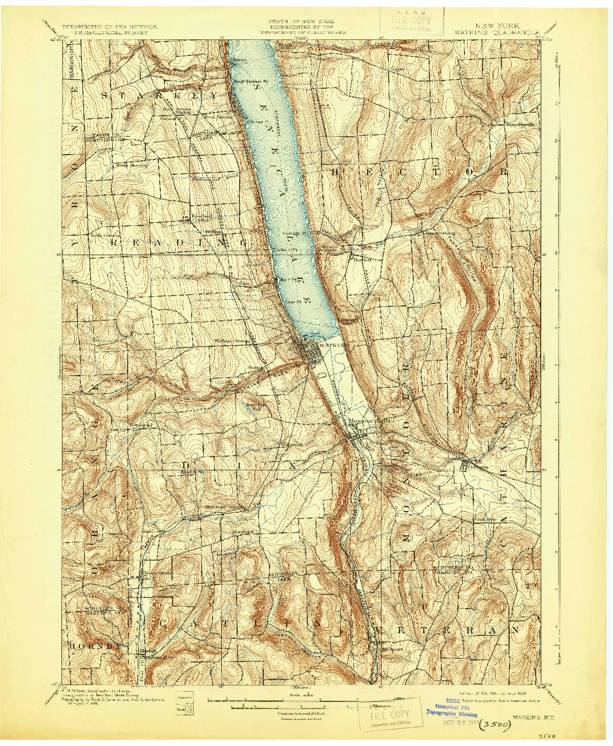 USGS 1:62500-SCALE QUADRANGLE FOR WATKINS, NY 1901