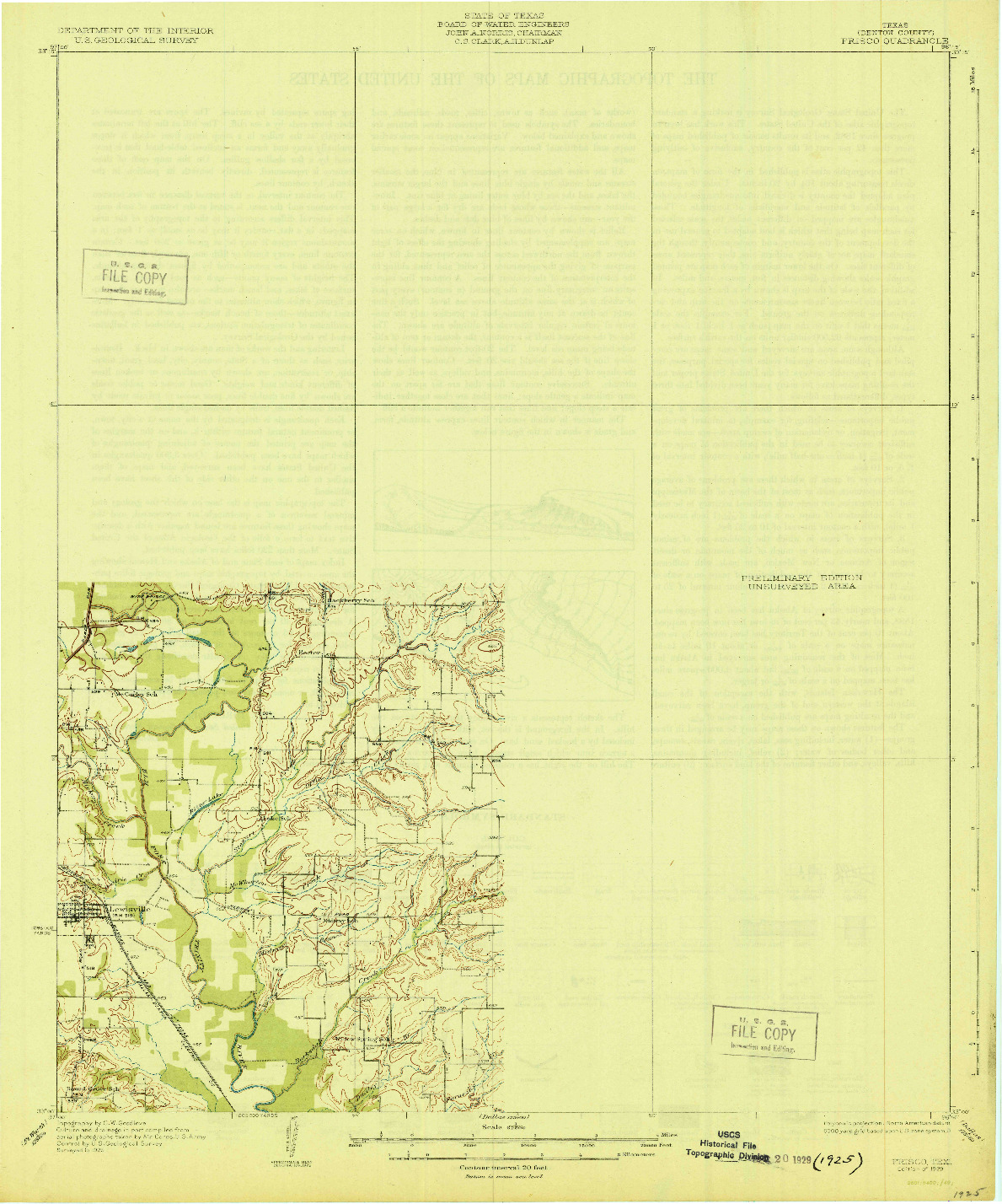 USGS 1:62500-SCALE QUADRANGLE FOR FRISCO, TX 1929