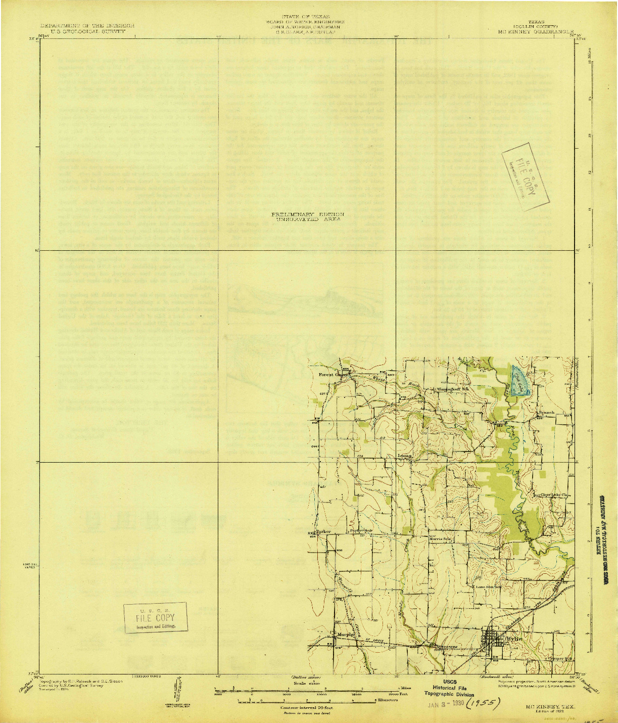USGS 1:62500-SCALE QUADRANGLE FOR MCKINNEY, TX 1929