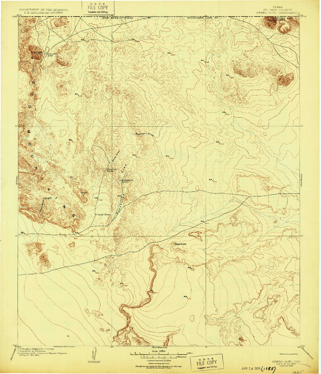 USGS 1:125000-SCALE QUADRANGLE FOR CERRO ALTO, TX 1903