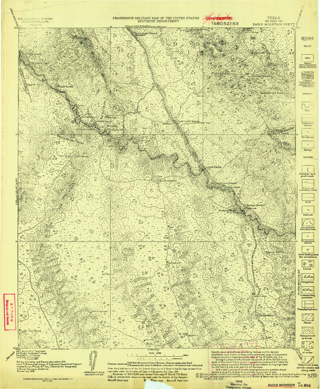 USGS 1:125000-SCALE QUADRANGLE FOR EAGLE MOUNTAIN, TX 1916