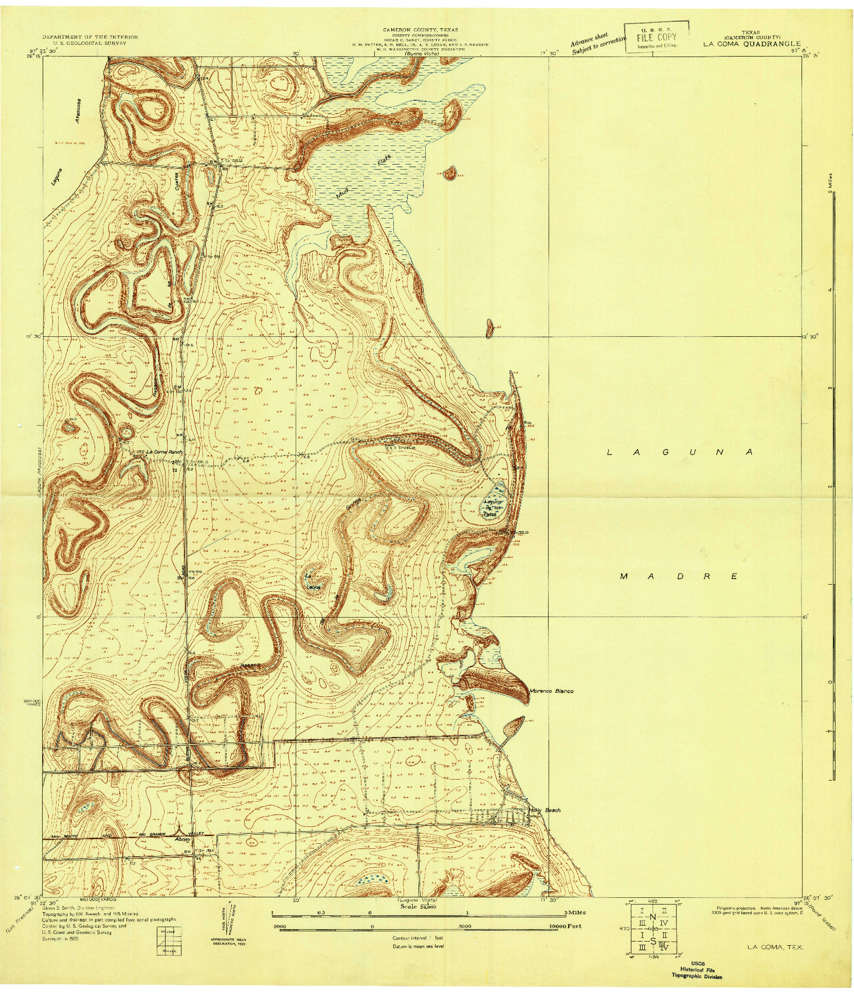 USGS 1:24000-SCALE QUADRANGLE FOR LA COMA, TX 1929