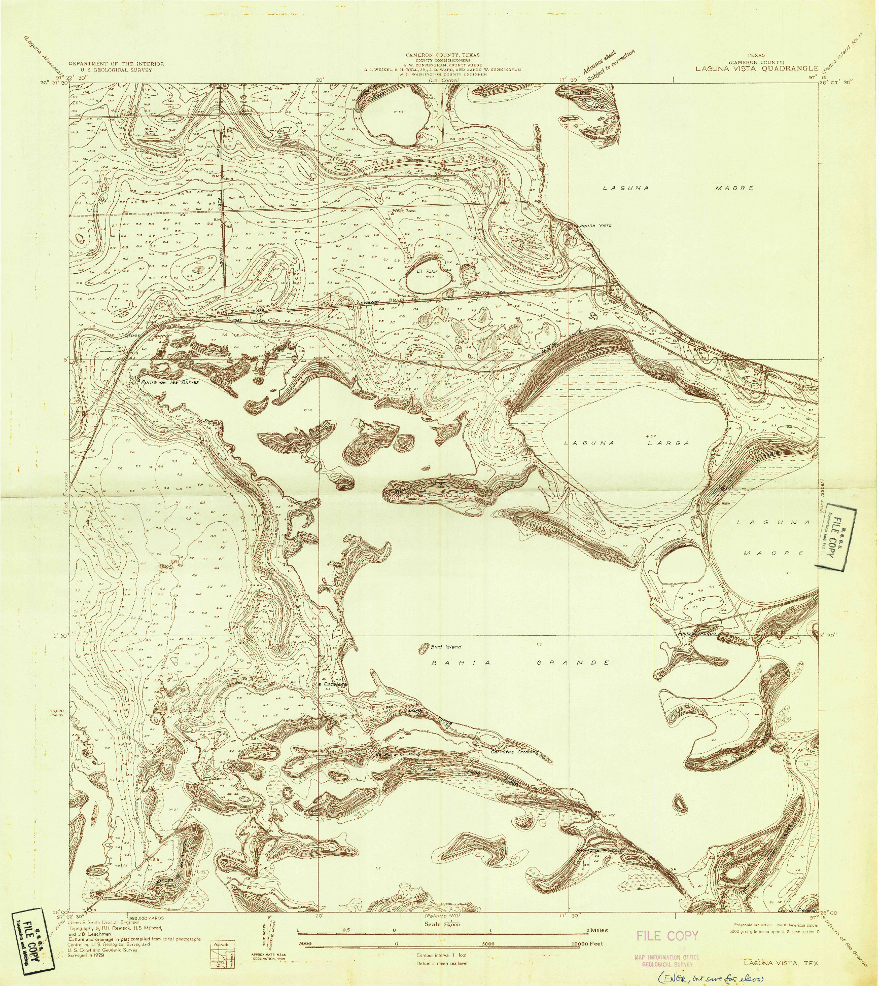 USGS 1:24000-SCALE QUADRANGLE FOR LAGUNA VISTA, TX 1929