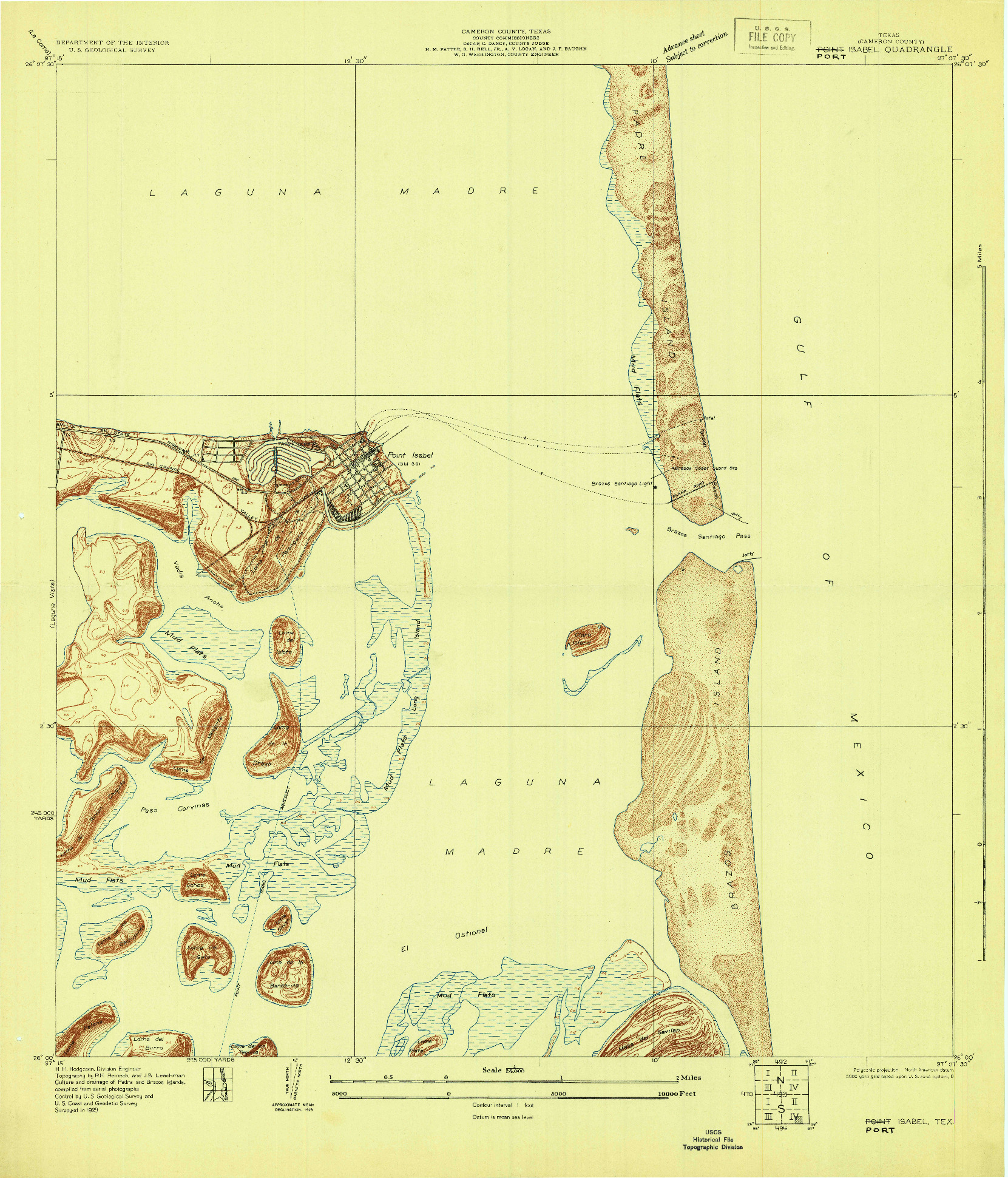USGS 1:24000-SCALE QUADRANGLE FOR POINT ISABEL, TX 1929