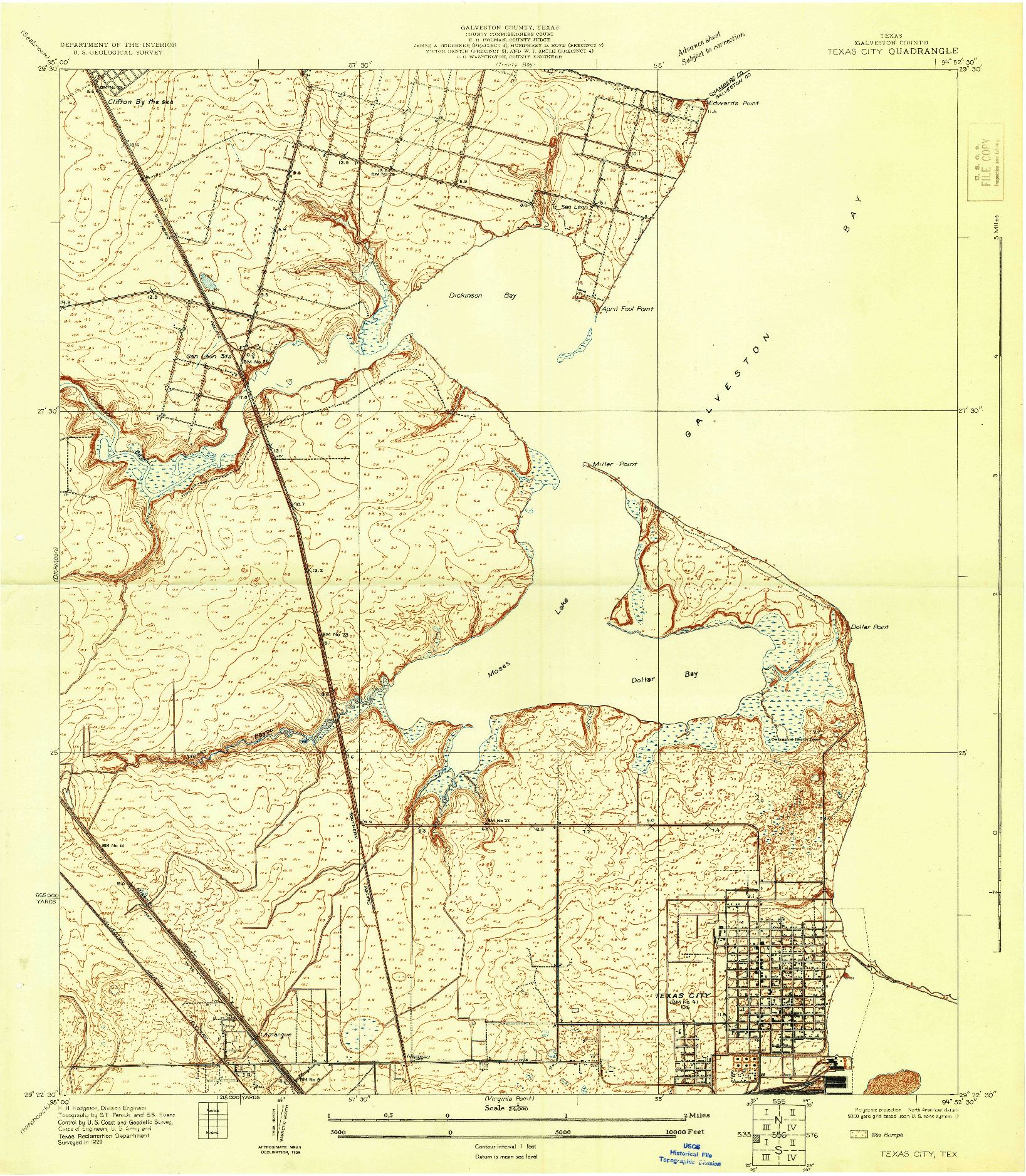 USGS 1:24000-SCALE QUADRANGLE FOR TEXAS CITY, TX 1929