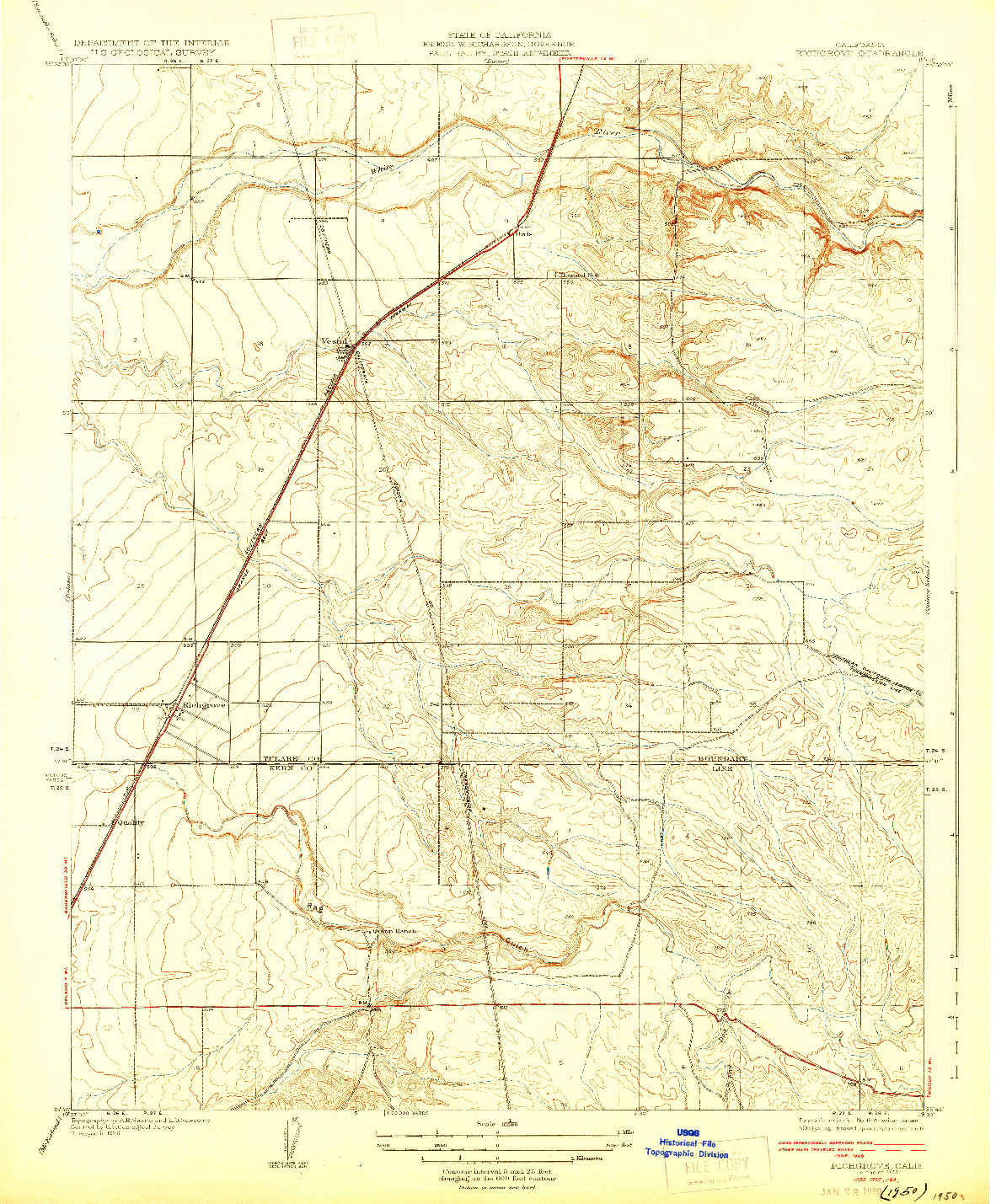 USGS 1:31680-SCALE QUADRANGLE FOR RICHGROVE, CA 1929