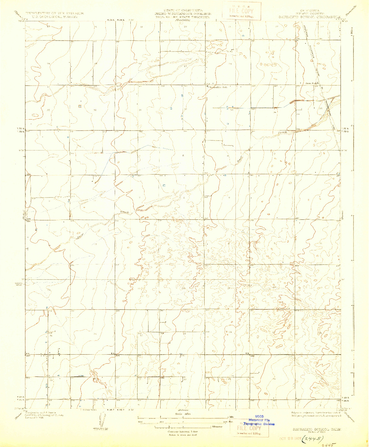 USGS 1:31680-SCALE QUADRANGLE FOR SAUSALITO SCHOOL, CA 1929