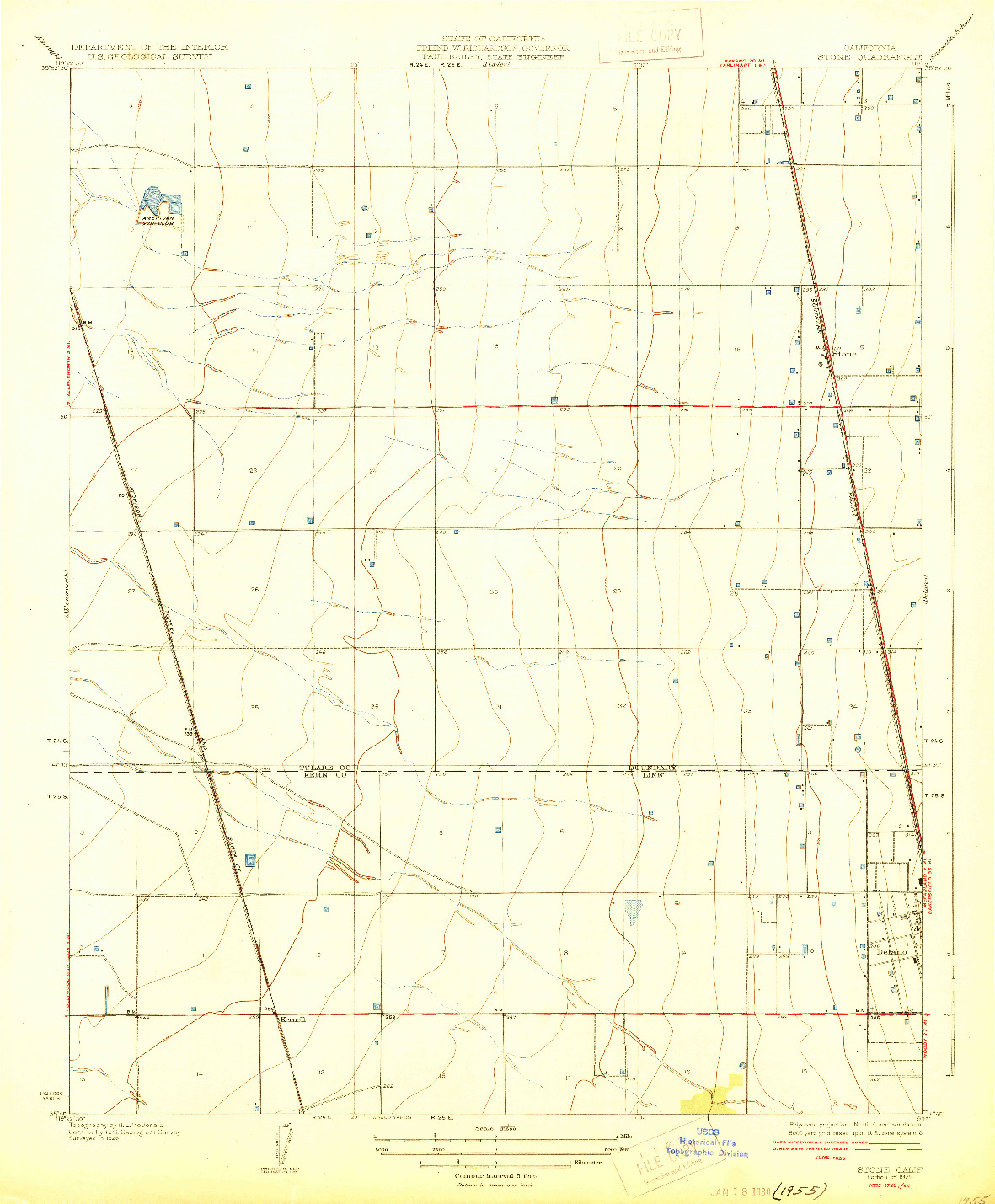 USGS 1:31680-SCALE QUADRANGLE FOR STONE, CA 1929