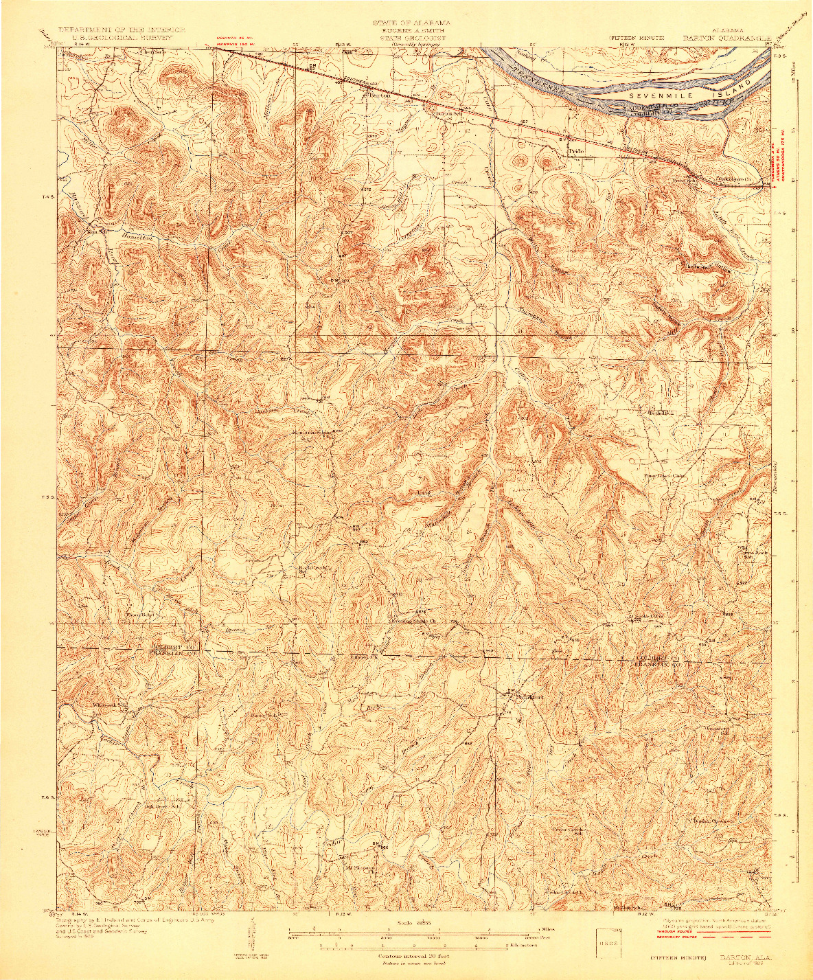 USGS 1:62500-SCALE QUADRANGLE FOR BARTON, AL 1929
