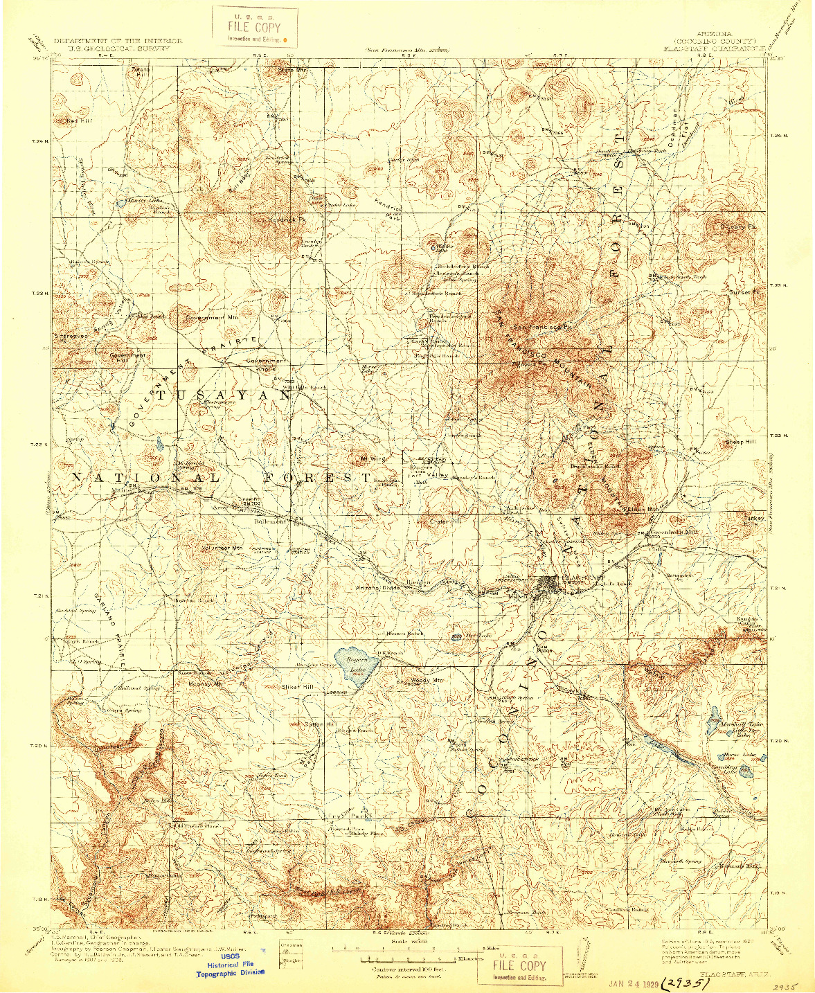 USGS 1:125000-SCALE QUADRANGLE FOR FLAGSTAFF, AZ 1912