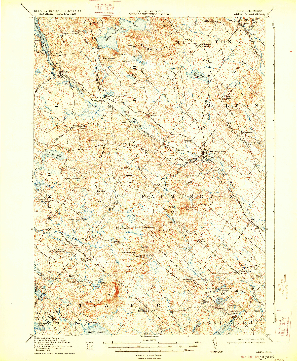 USGS 1:62500-SCALE QUADRANGLE FOR ALTON, NH 1919