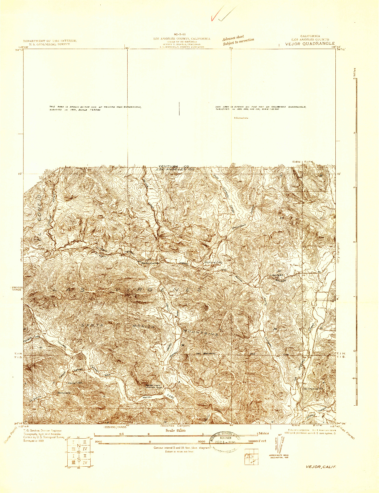 USGS 1:24000-SCALE QUADRANGLE FOR VEJOR, CA 1929
