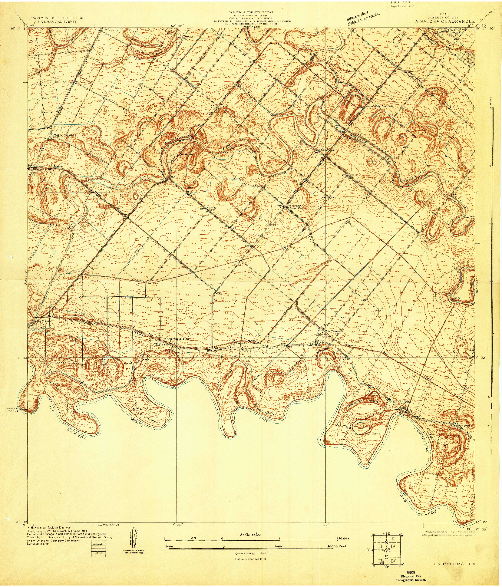 USGS 1:24000-SCALE QUADRANGLE FOR LA PALOMA, TX 1929