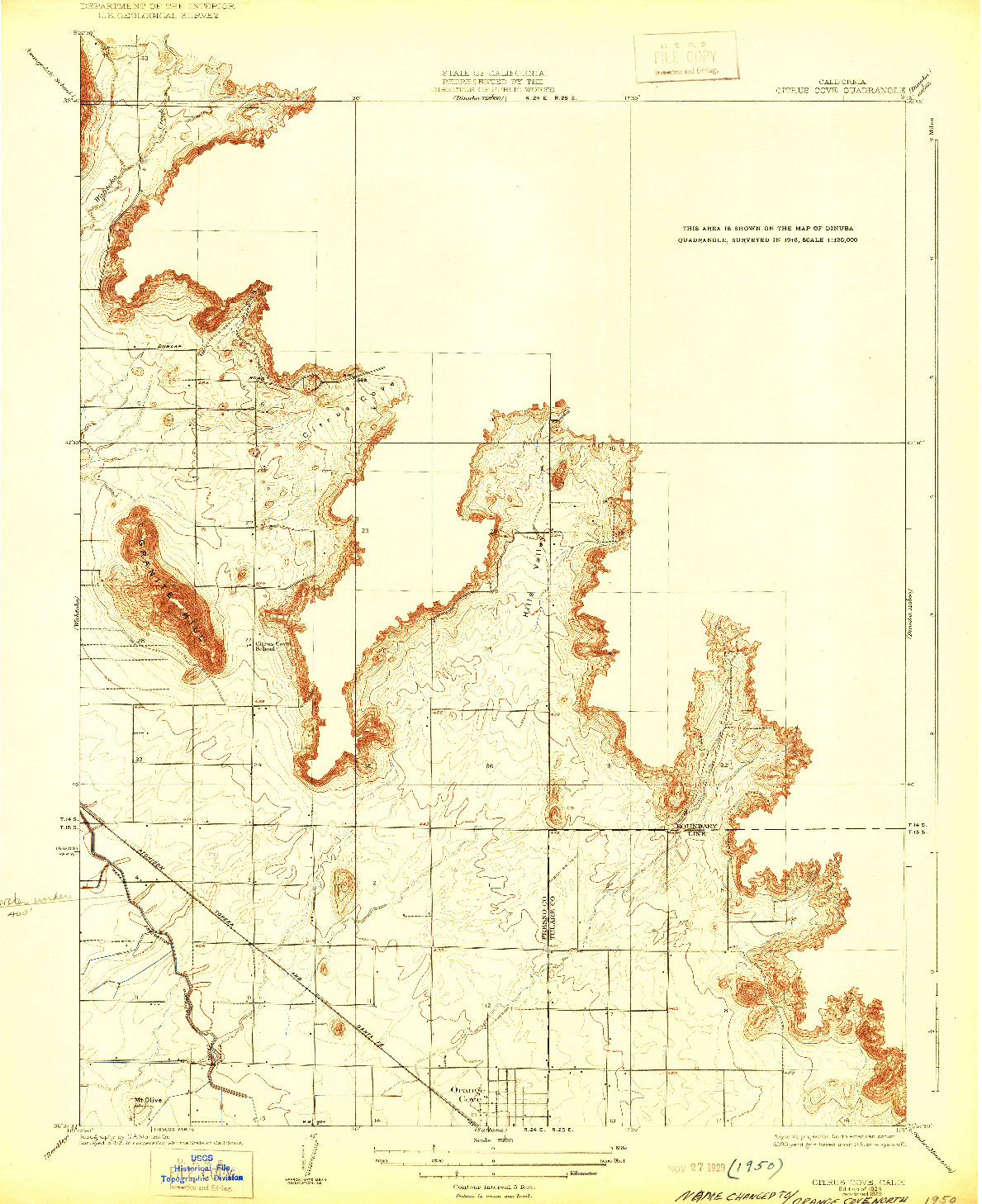 USGS 1:31680-SCALE QUADRANGLE FOR CITRUS COVE, CA 1924