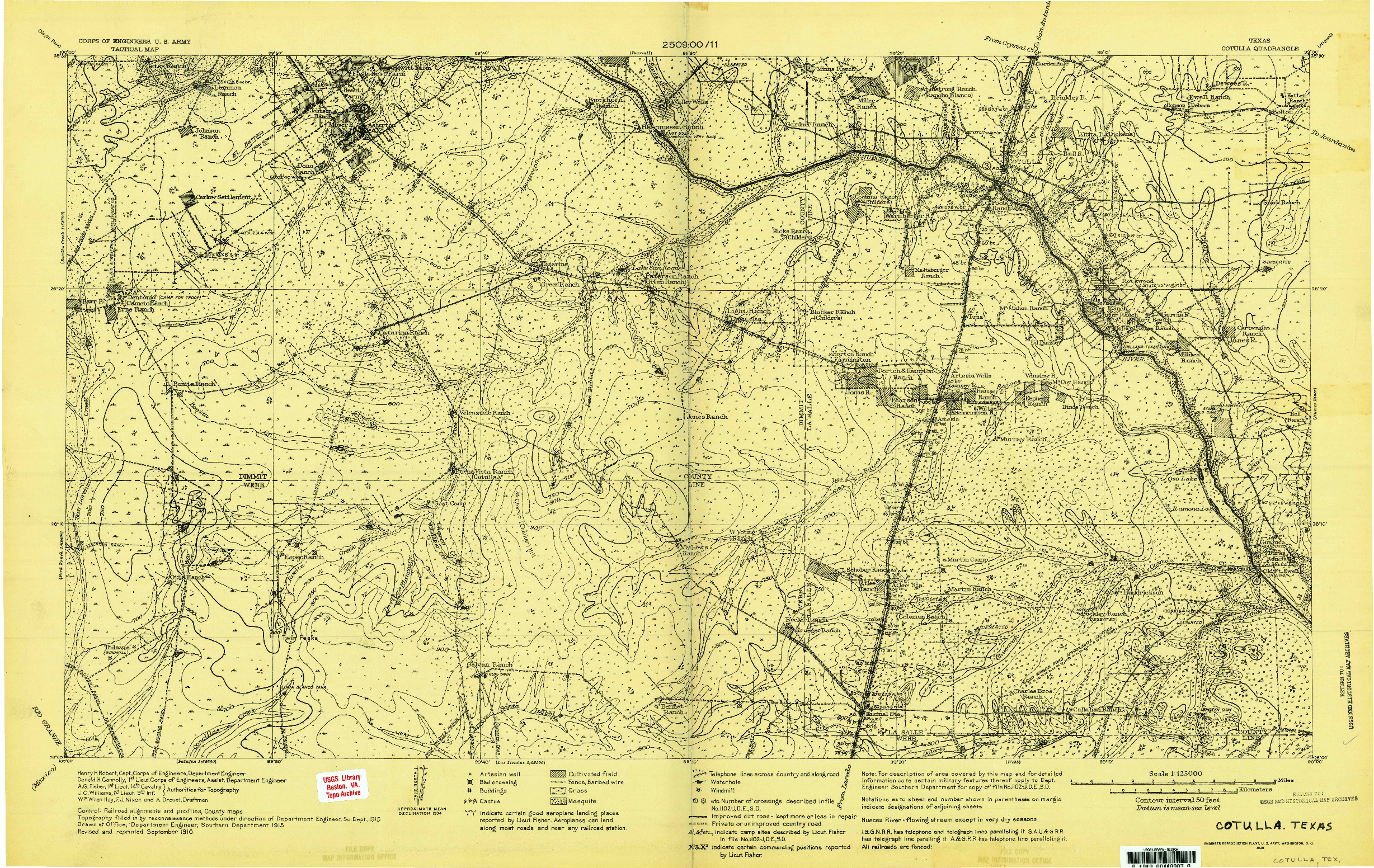 USGS 1:125000-SCALE QUADRANGLE FOR COTULLA, TX 1929