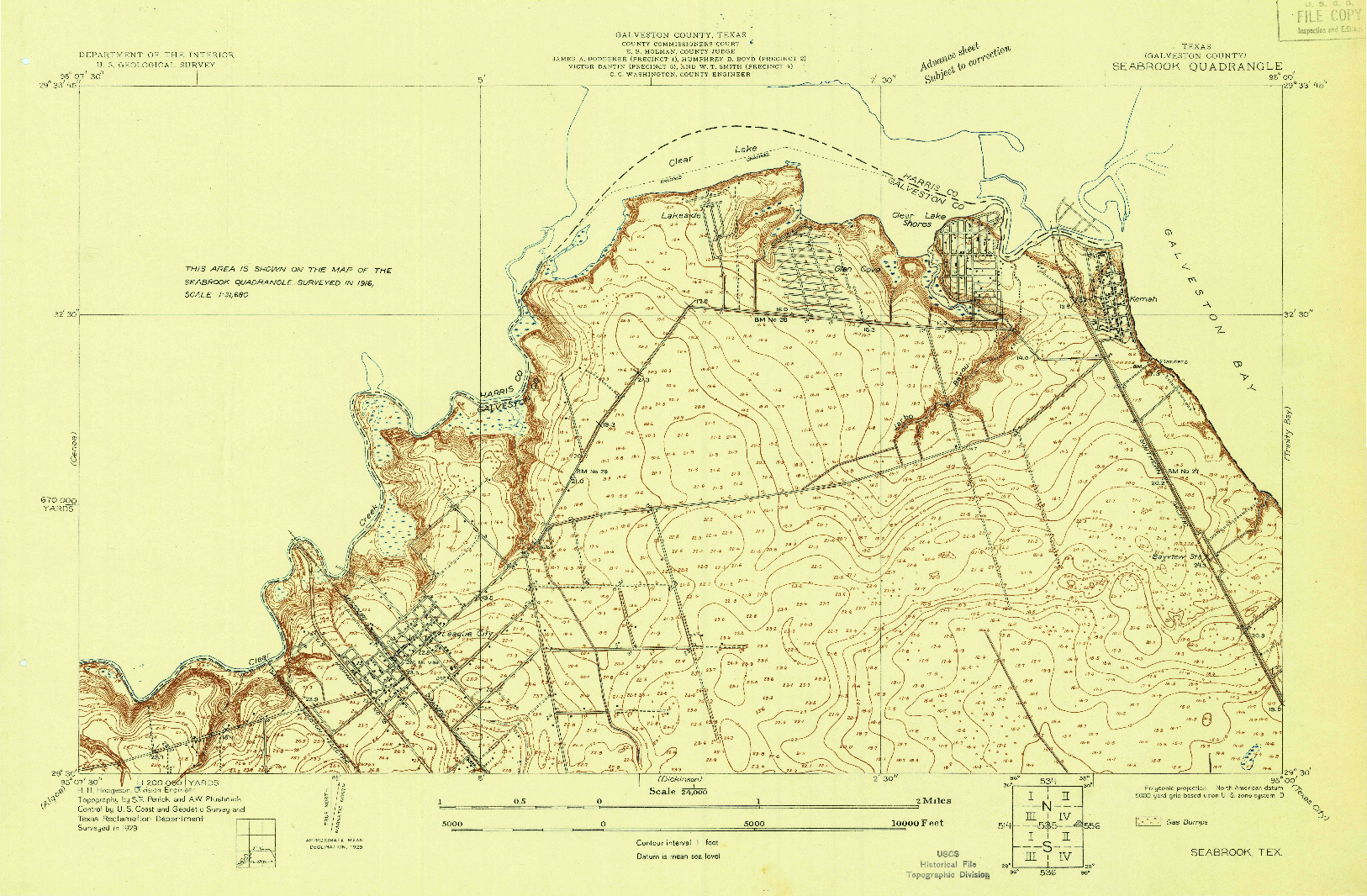 USGS 1:24000-SCALE QUADRANGLE FOR SEABROOK, TX 1929