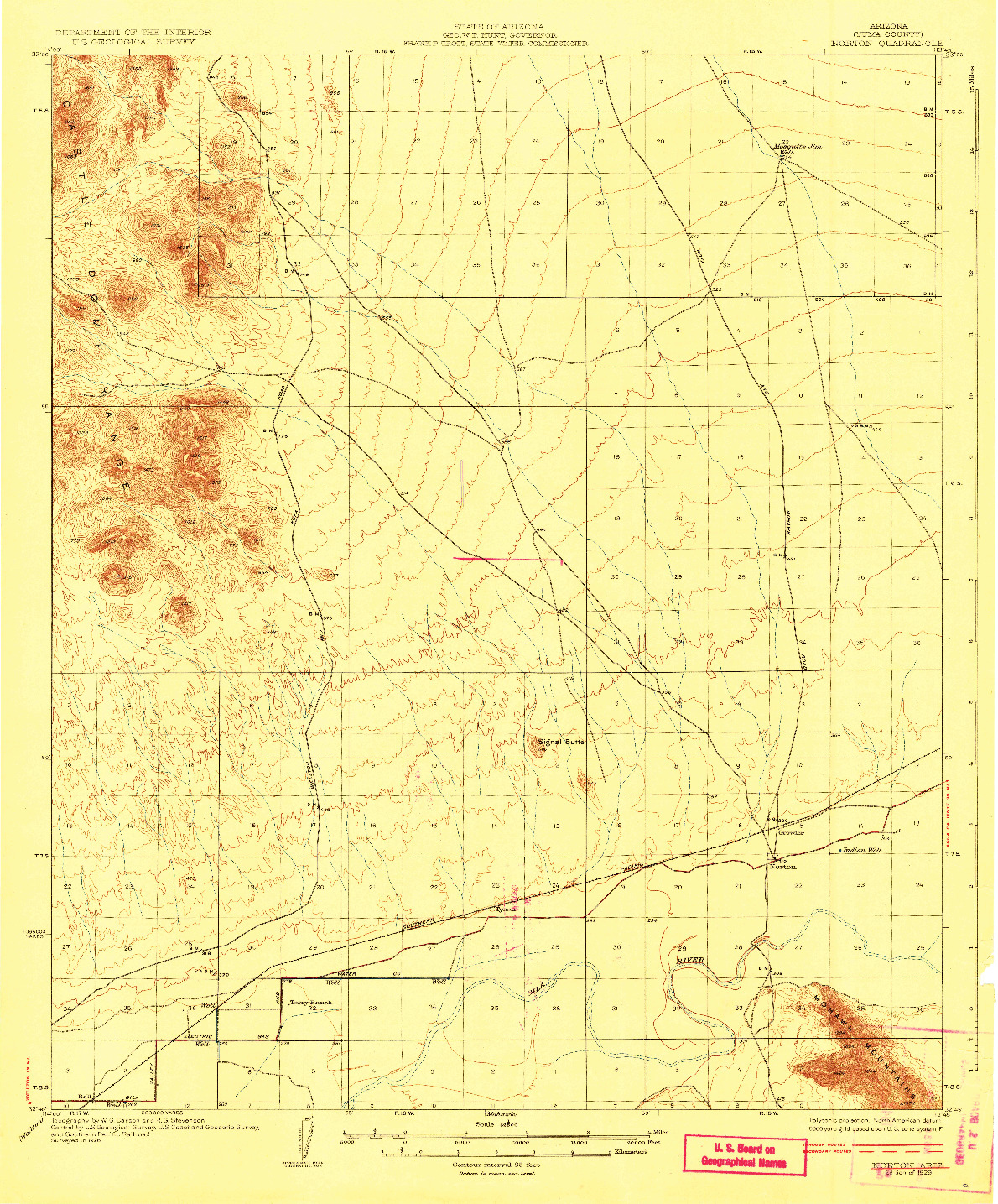 USGS 1:62500-SCALE QUADRANGLE FOR NORTON, AZ 1929