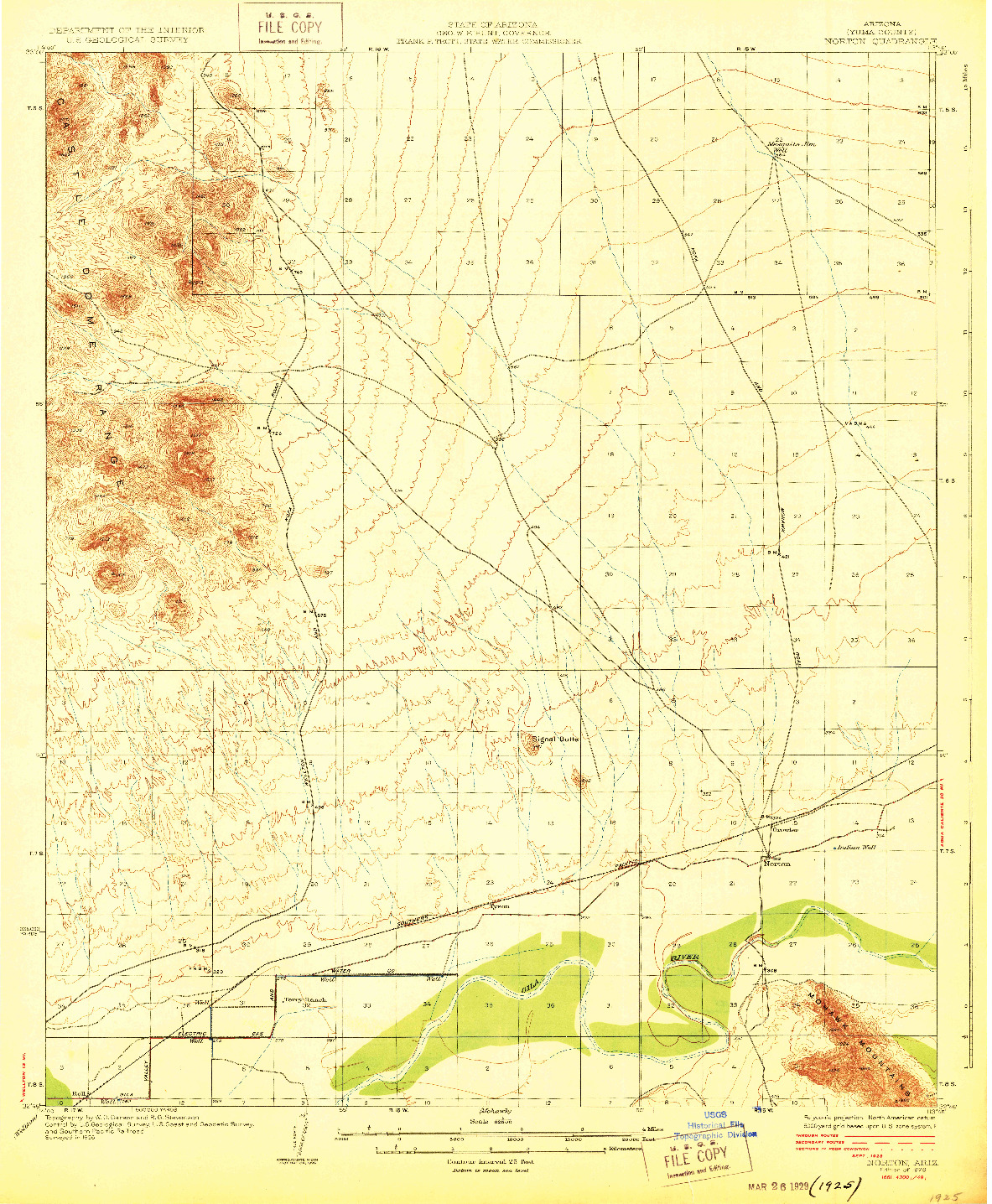 USGS 1:62500-SCALE QUADRANGLE FOR NORTON, AZ 1929