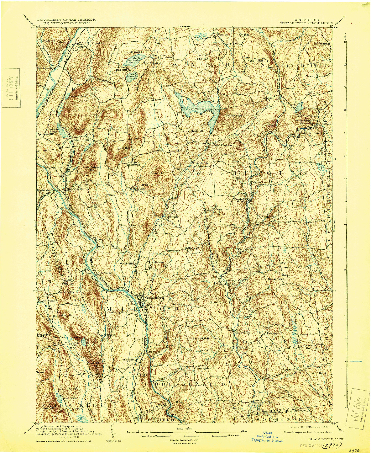 USGS 1:62500-SCALE QUADRANGLE FOR NEW MILFORD, CT 1904