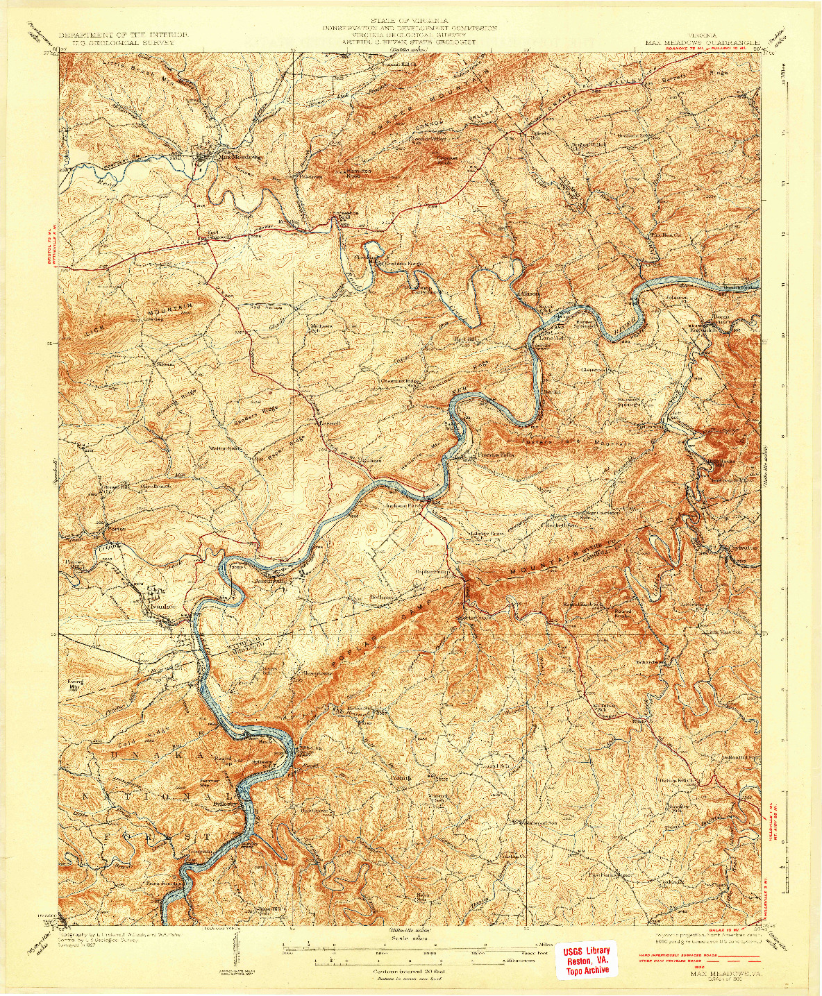 USGS 1:62500-SCALE QUADRANGLE FOR MAX MEADOWS, VA 1930