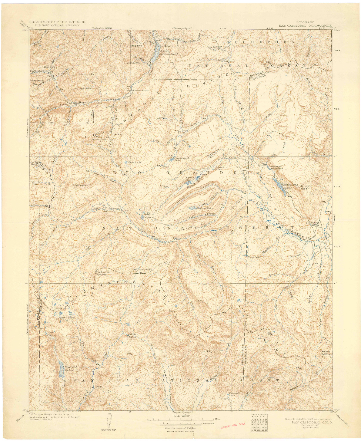 USGS 1:125000-SCALE QUADRANGLE FOR SAN CRISTOBAL, CO 1907