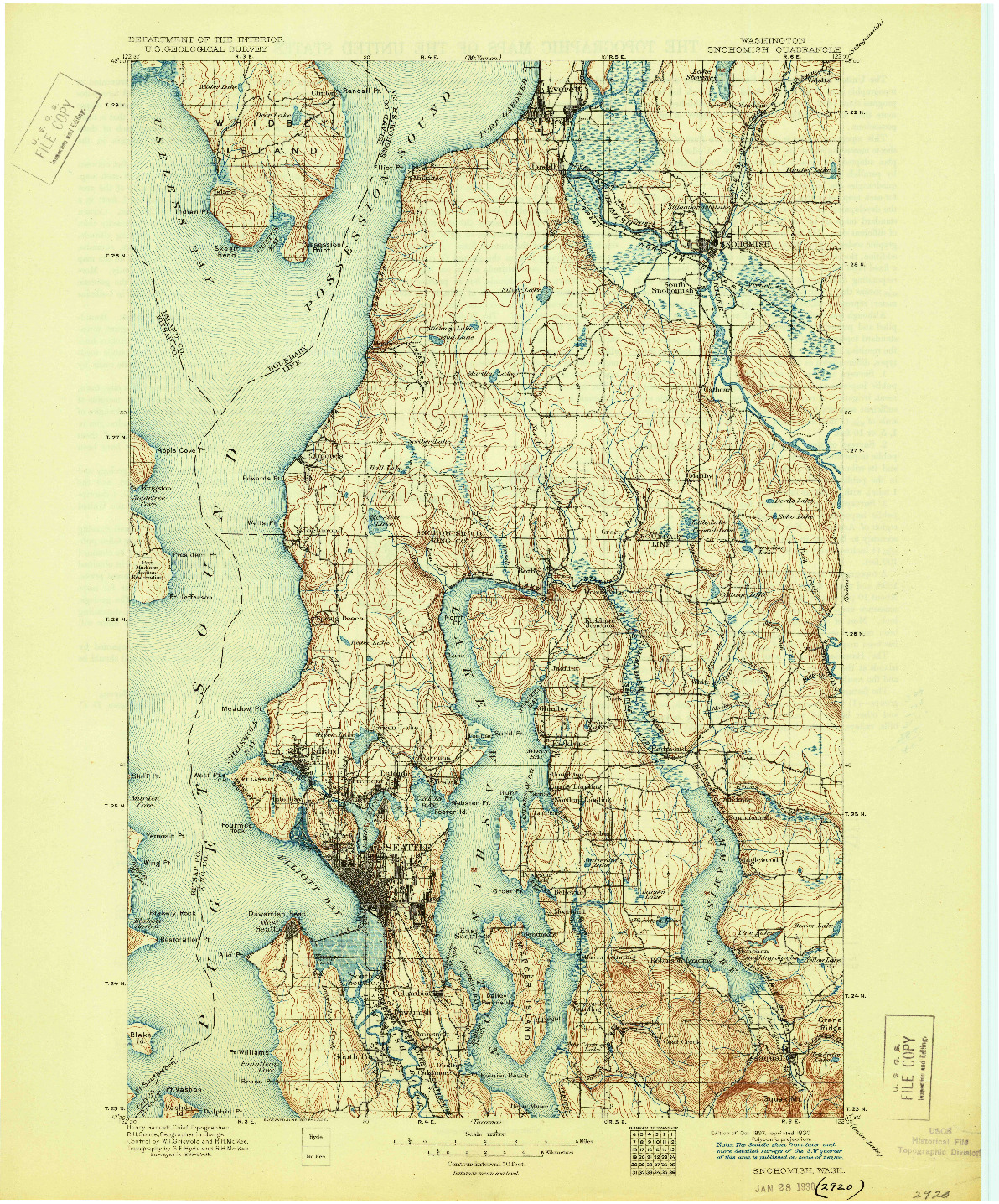 USGS 1:125000-SCALE QUADRANGLE FOR SNOHOMISH, WA 1897