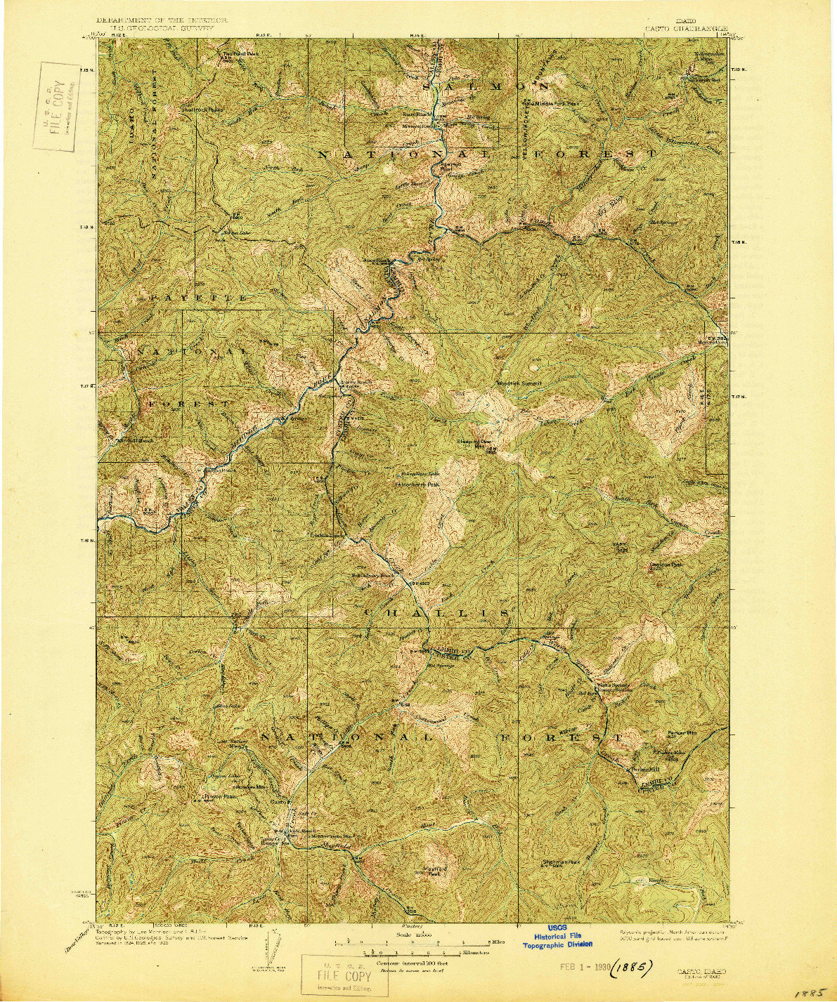 USGS 1:125000-SCALE QUADRANGLE FOR CASTO, ID 1930