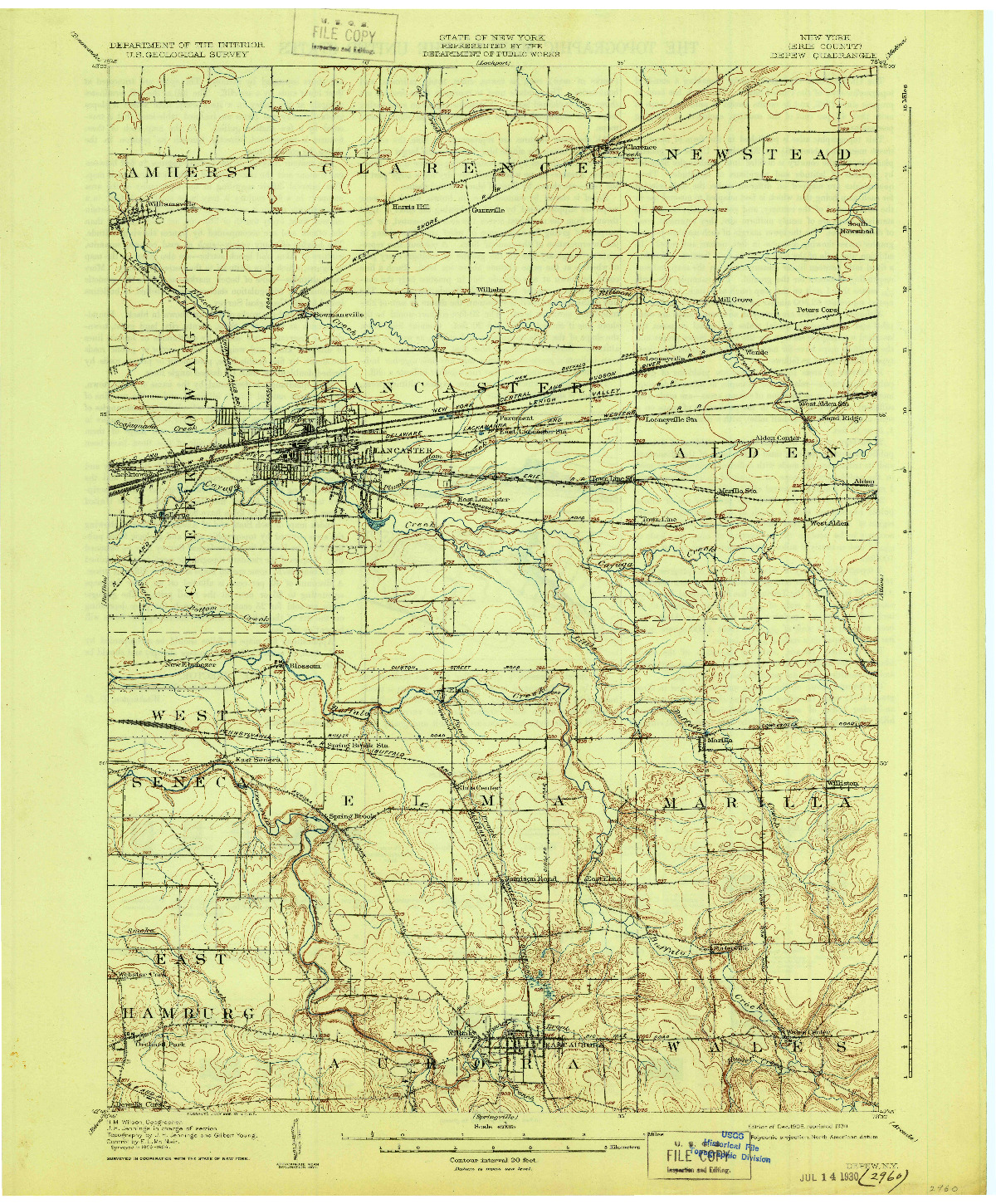 USGS 1:62500-SCALE QUADRANGLE FOR DEPEW, NY 1905