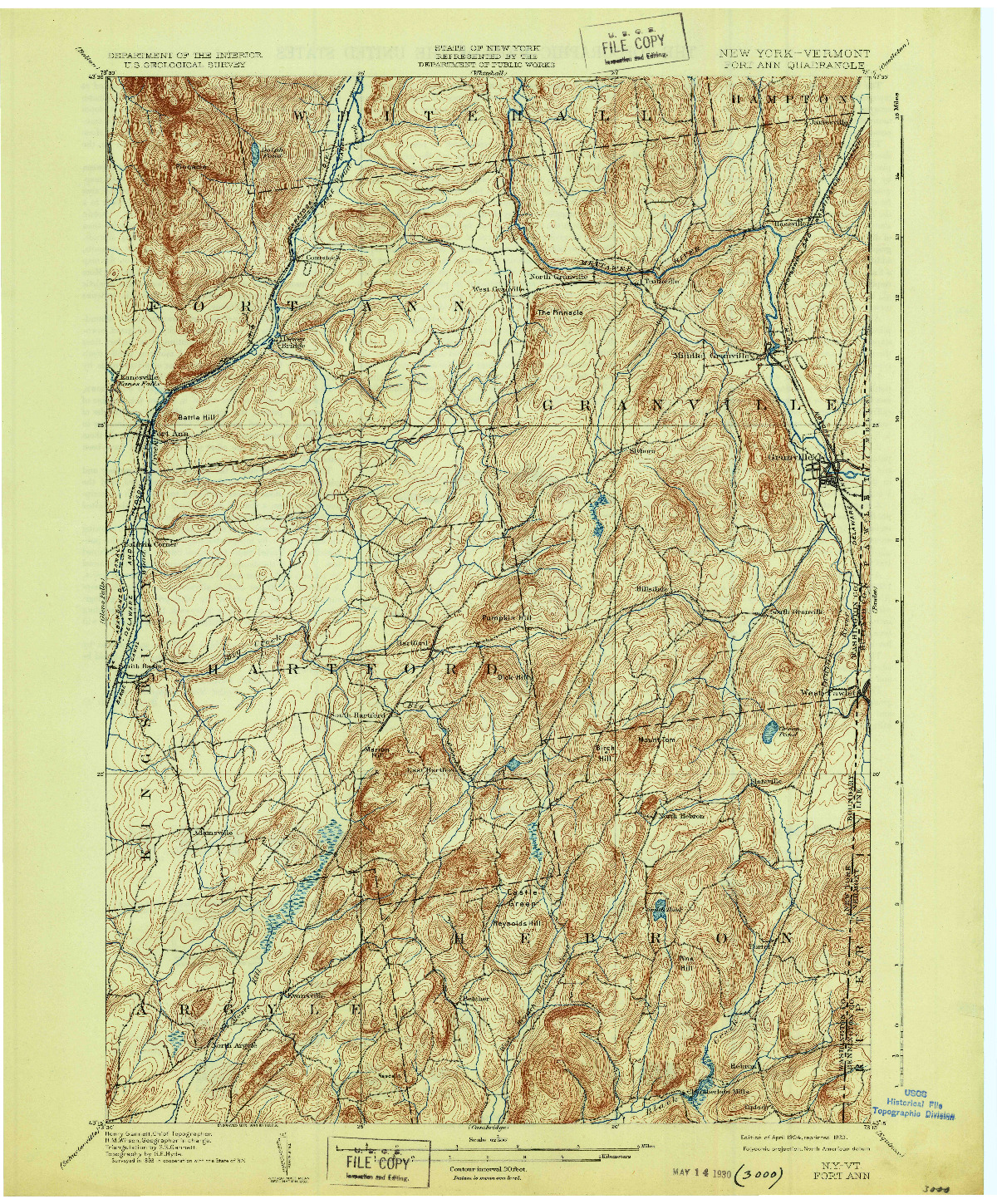 USGS 1:62500-SCALE QUADRANGLE FOR FORT ANN, NY 1904