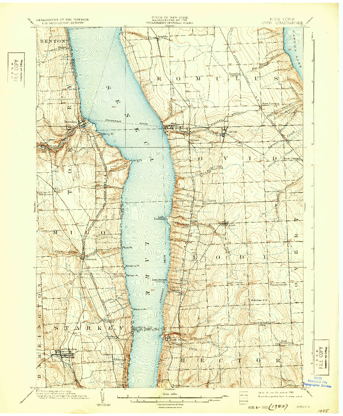 USGS 1:62500-SCALE QUADRANGLE FOR OVID, NY 1902