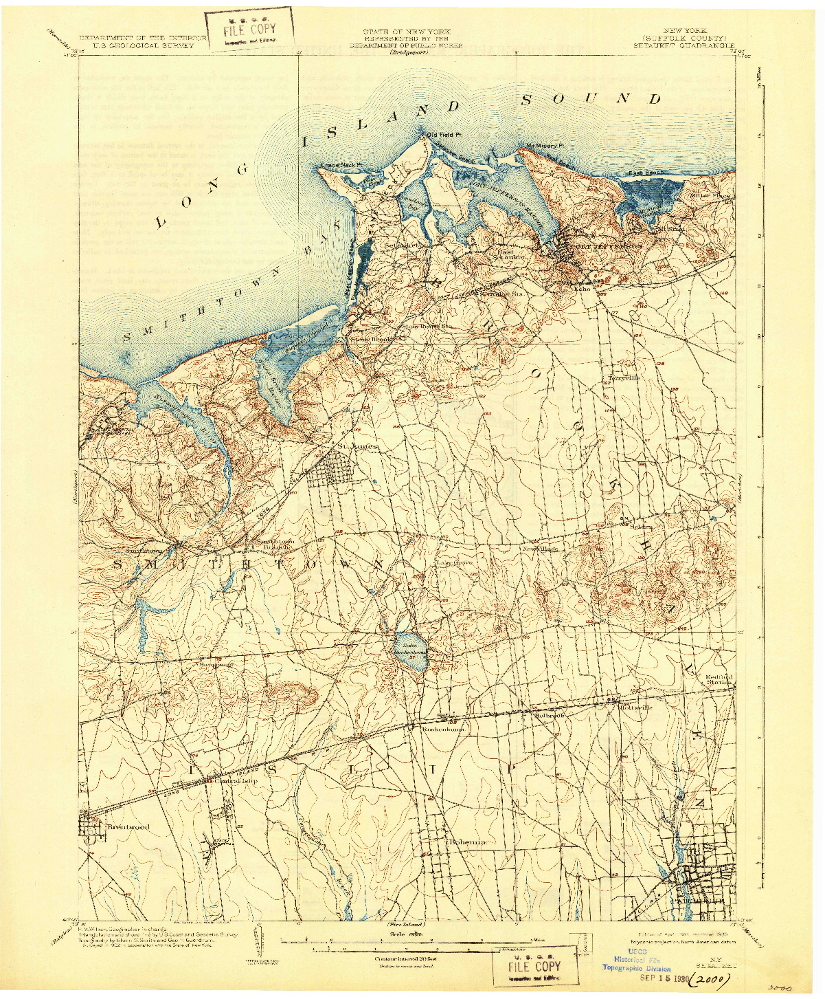 USGS 1:62500-SCALE QUADRANGLE FOR SETAUKET, NY 1904