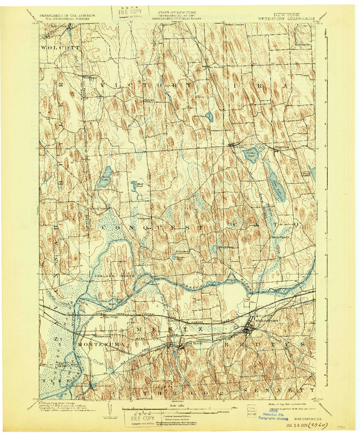 USGS 1:62500-SCALE QUADRANGLE FOR WEEDSPORT, NY 1902