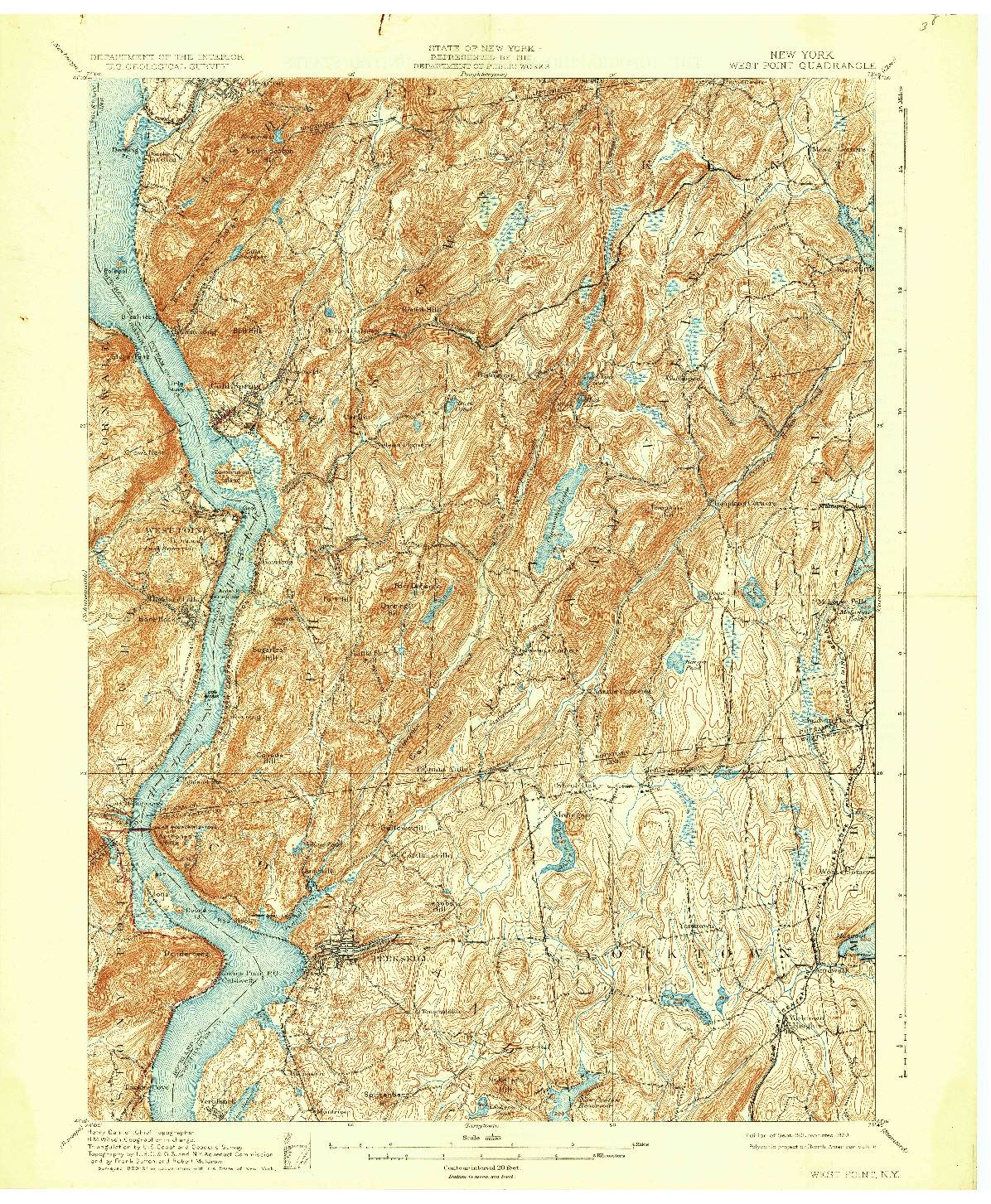 USGS 1:62500-SCALE QUADRANGLE FOR WEST POINT, NY 1901