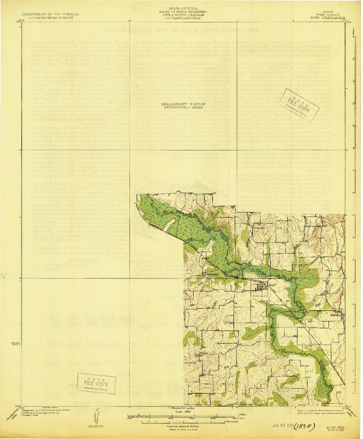 USGS 1:62500-SCALE QUADRANGLE FOR BOYD, TX 1930