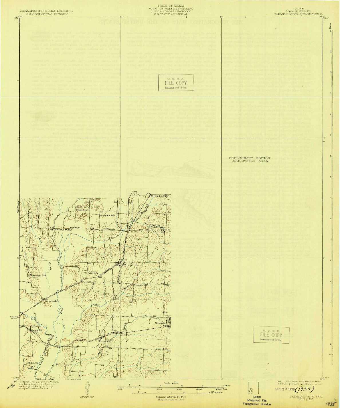 USGS 1:62500-SCALE QUADRANGLE FOR FARMERSVILLE, TX 1930