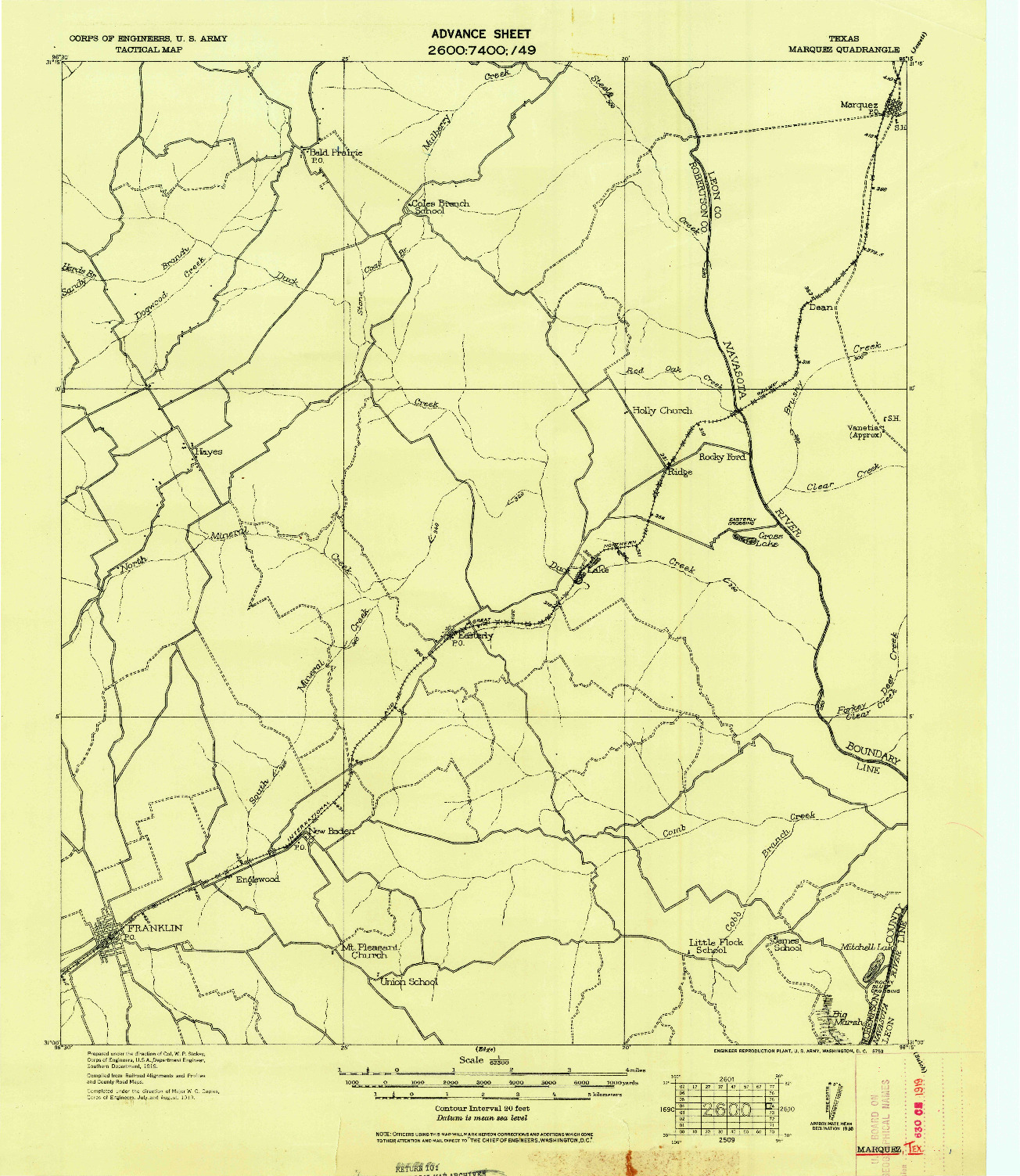 USGS 1:62500-SCALE QUADRANGLE FOR MARQUEZ, TX 1930