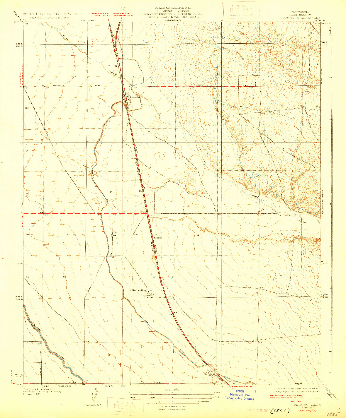 USGS 1:31680-SCALE QUADRANGLE FOR FAMOSO, CA 1930