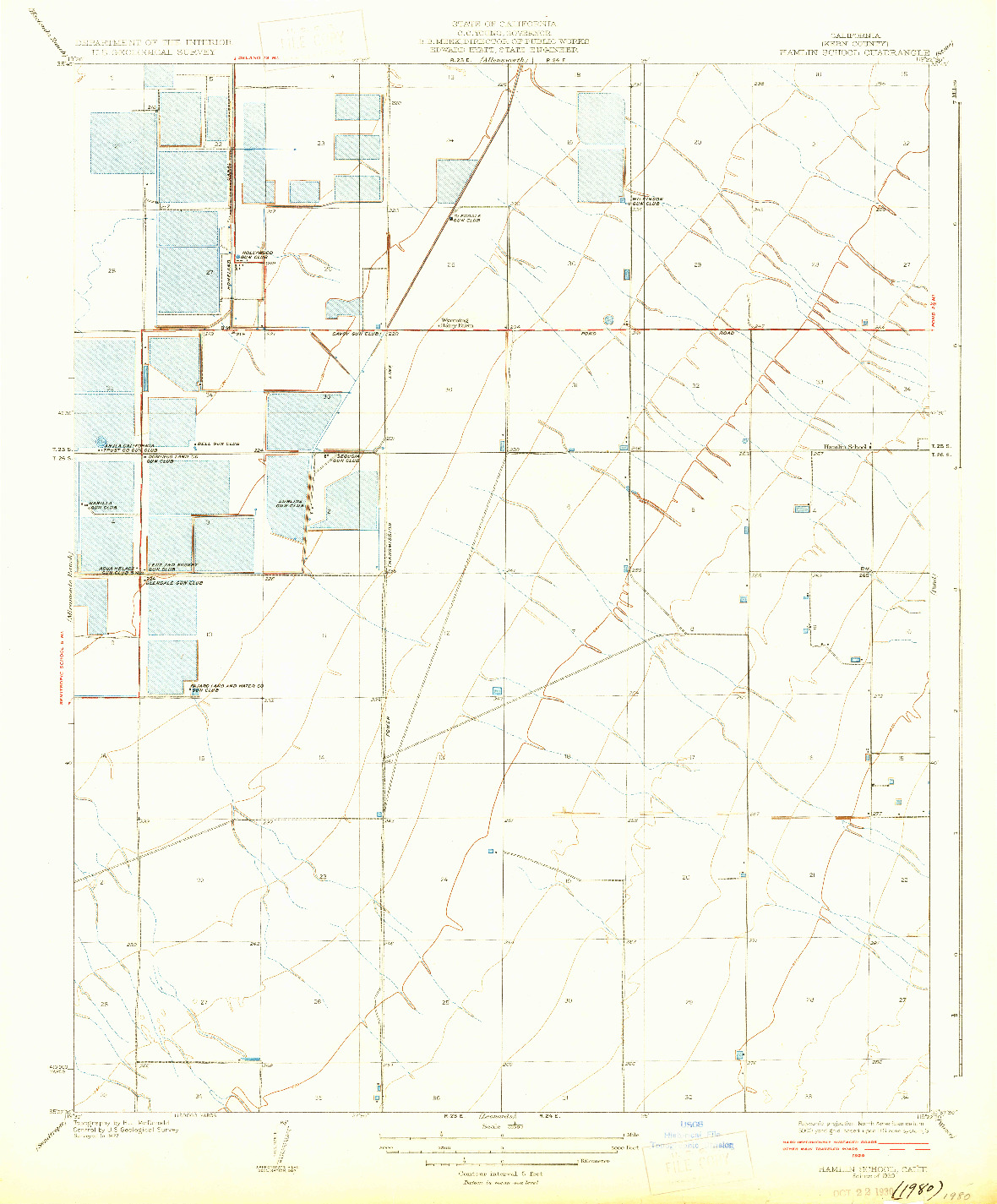 USGS 1:31680-SCALE QUADRANGLE FOR HAMLIN SCHOOL, CA 1930