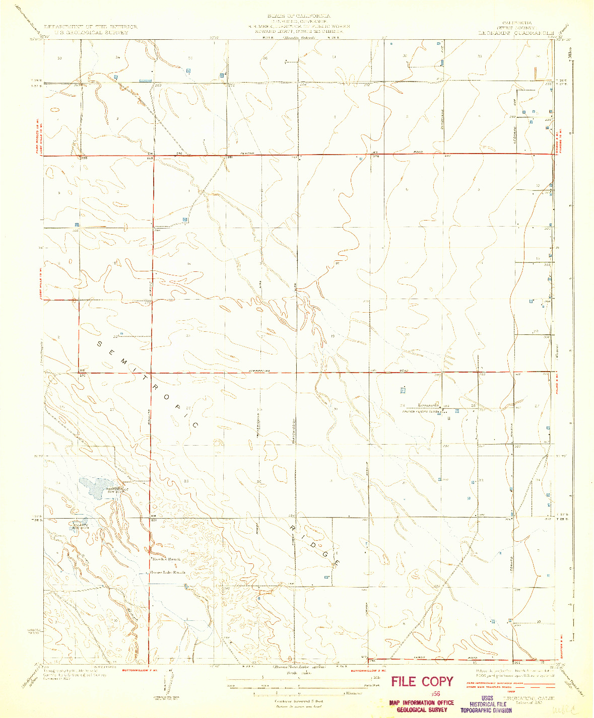 USGS 1:31680-SCALE QUADRANGLE FOR LEONARDS, CA 1930