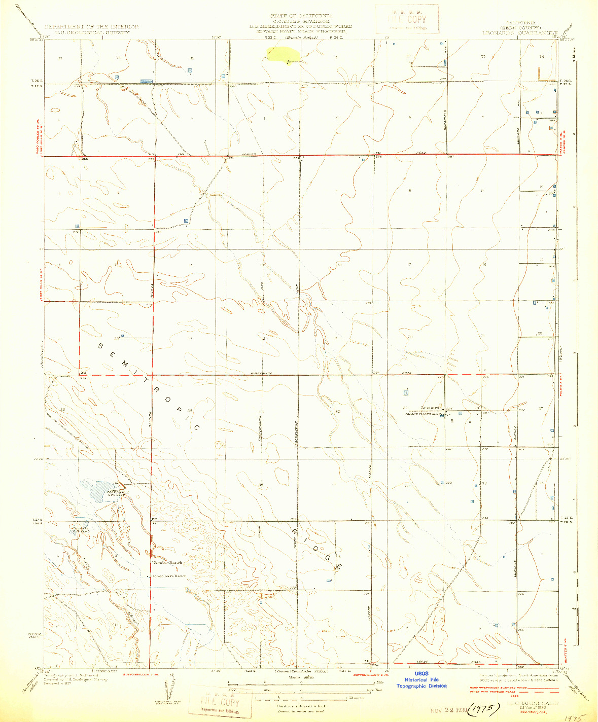 USGS 1:31680-SCALE QUADRANGLE FOR LEONARDS, CA 1930