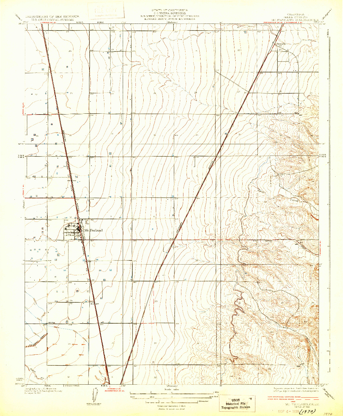 USGS 1:31680-SCALE QUADRANGLE FOR MCFARLAND, CA 1930