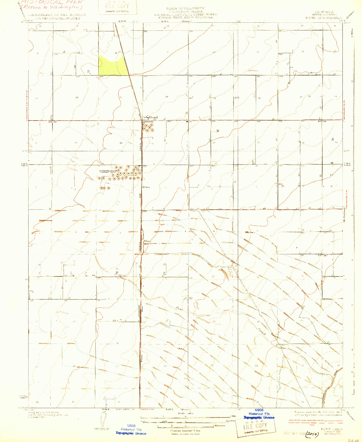 USGS 1:31680-SCALE QUADRANGLE FOR POND, CA 1930