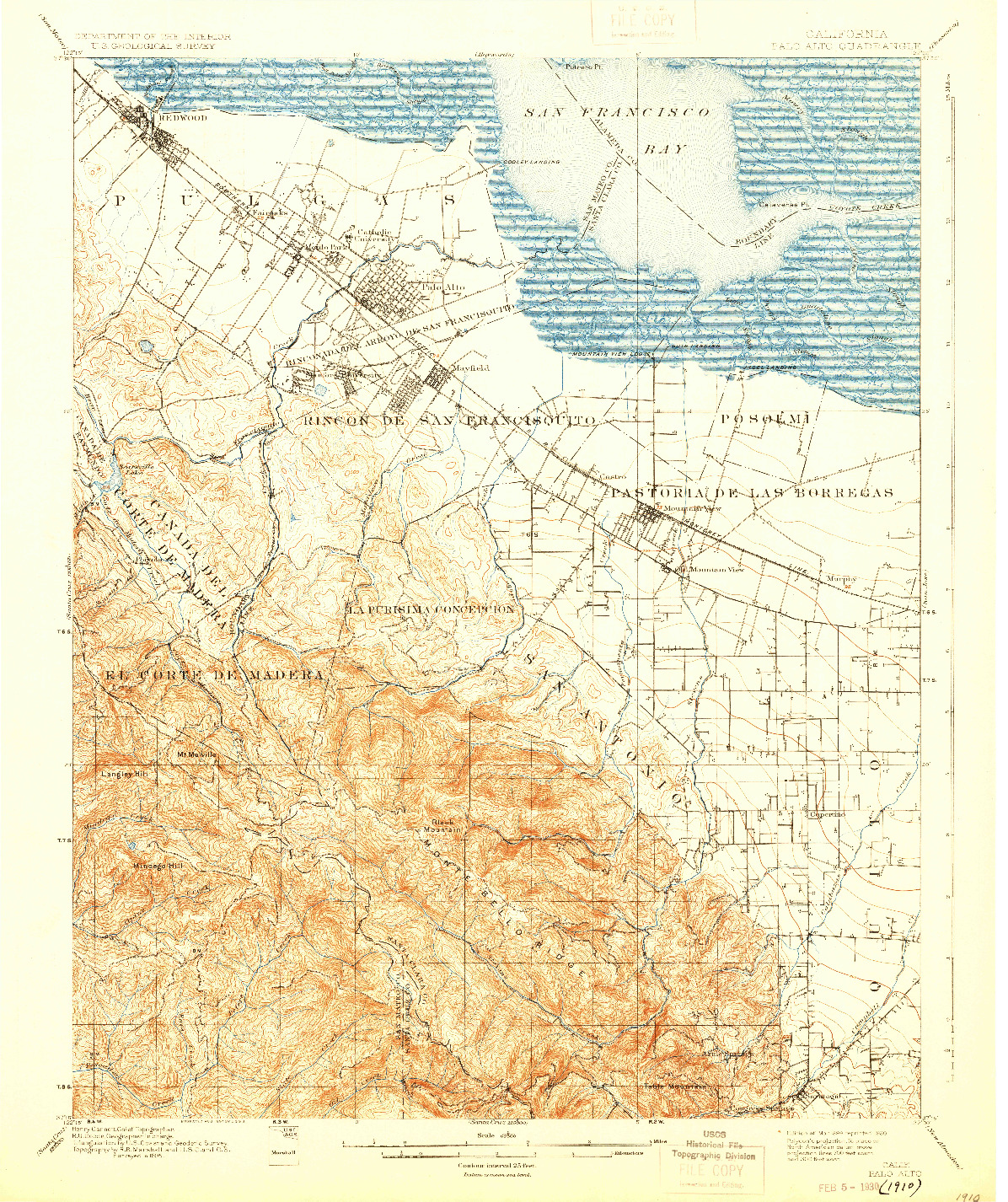 USGS 1:62500-SCALE QUADRANGLE FOR PALO ALTO, CA 1899