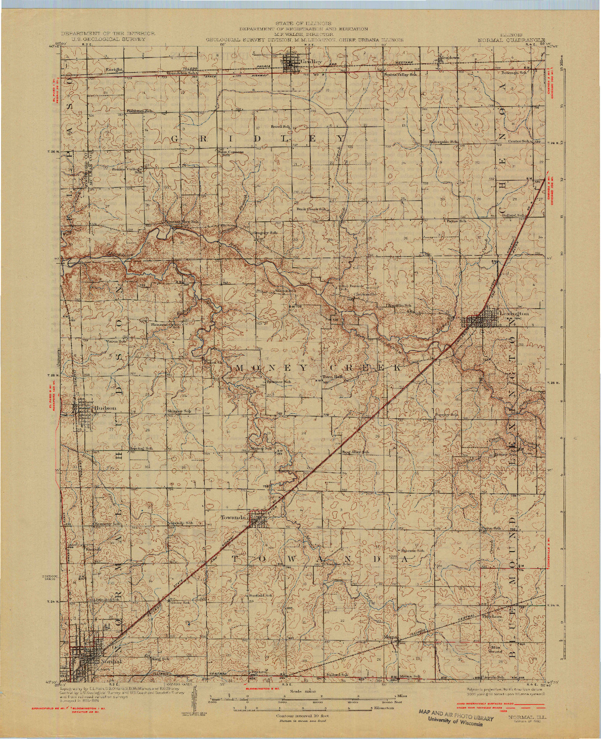 USGS 1:62500-SCALE QUADRANGLE FOR NORMAL, IL 1930