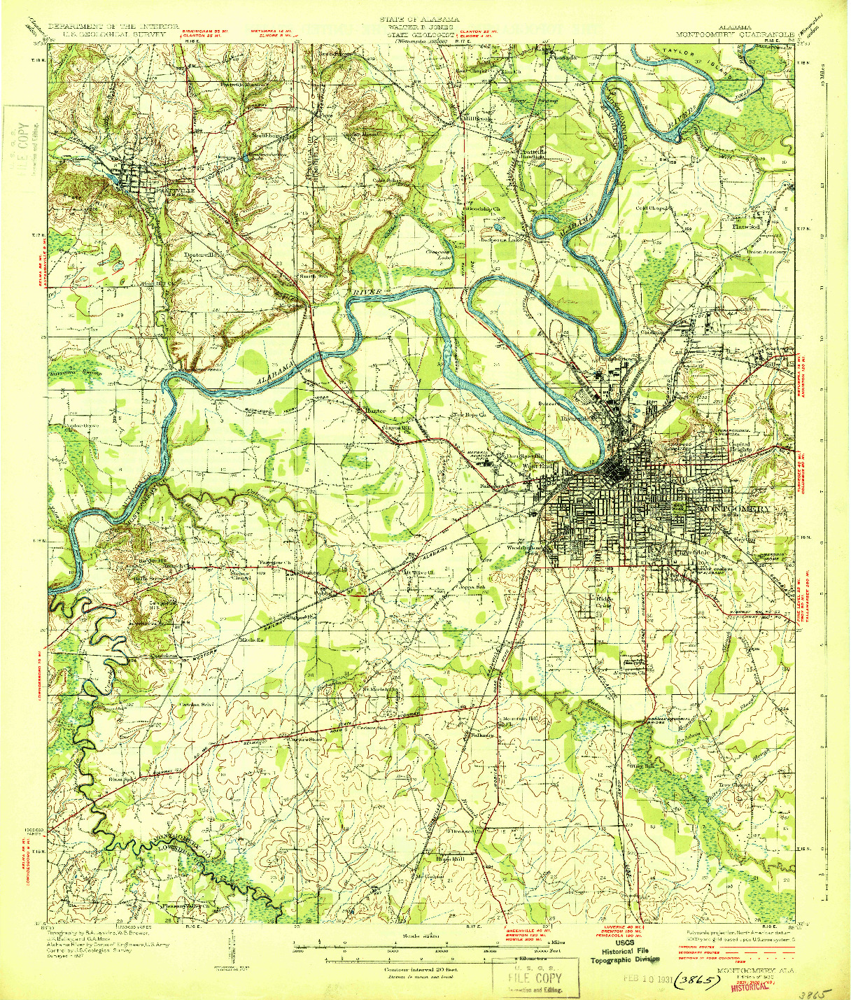 USGS 1:62500-SCALE QUADRANGLE FOR MONTGOMERY, AL 1930