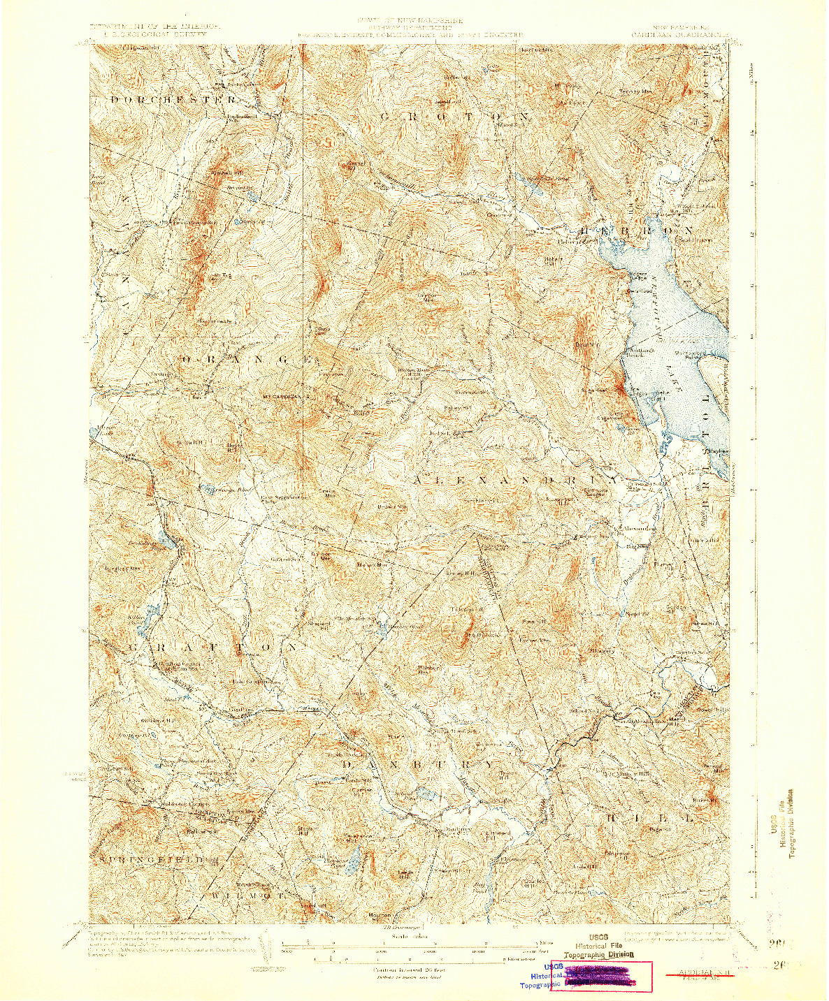 USGS 1:62500-SCALE QUADRANGLE FOR CARDIGAN, NH 1930