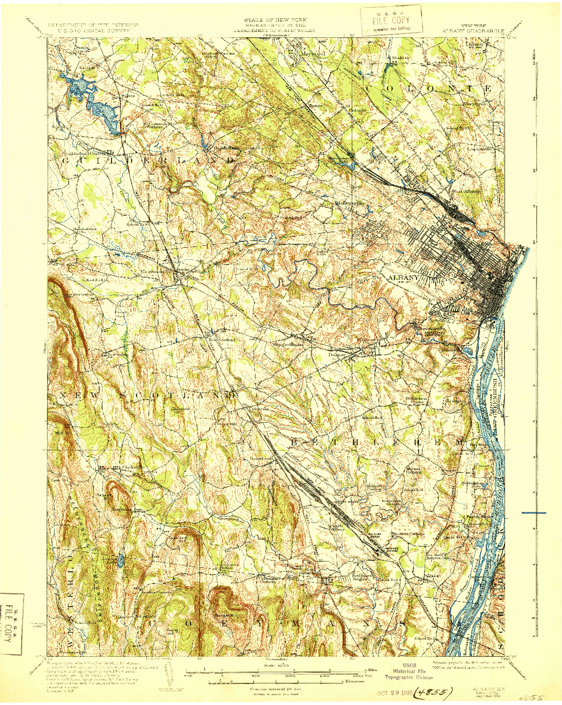 USGS 1:62500-SCALE QUADRANGLE FOR ALBANY, NY 1927