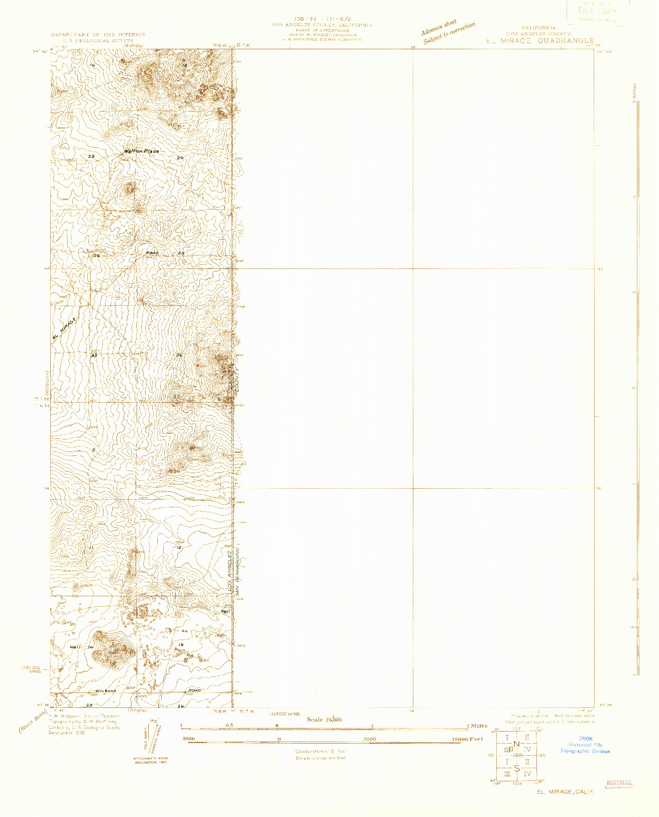 USGS 1:24000-SCALE QUADRANGLE FOR EL MIRAGE, CA 1930